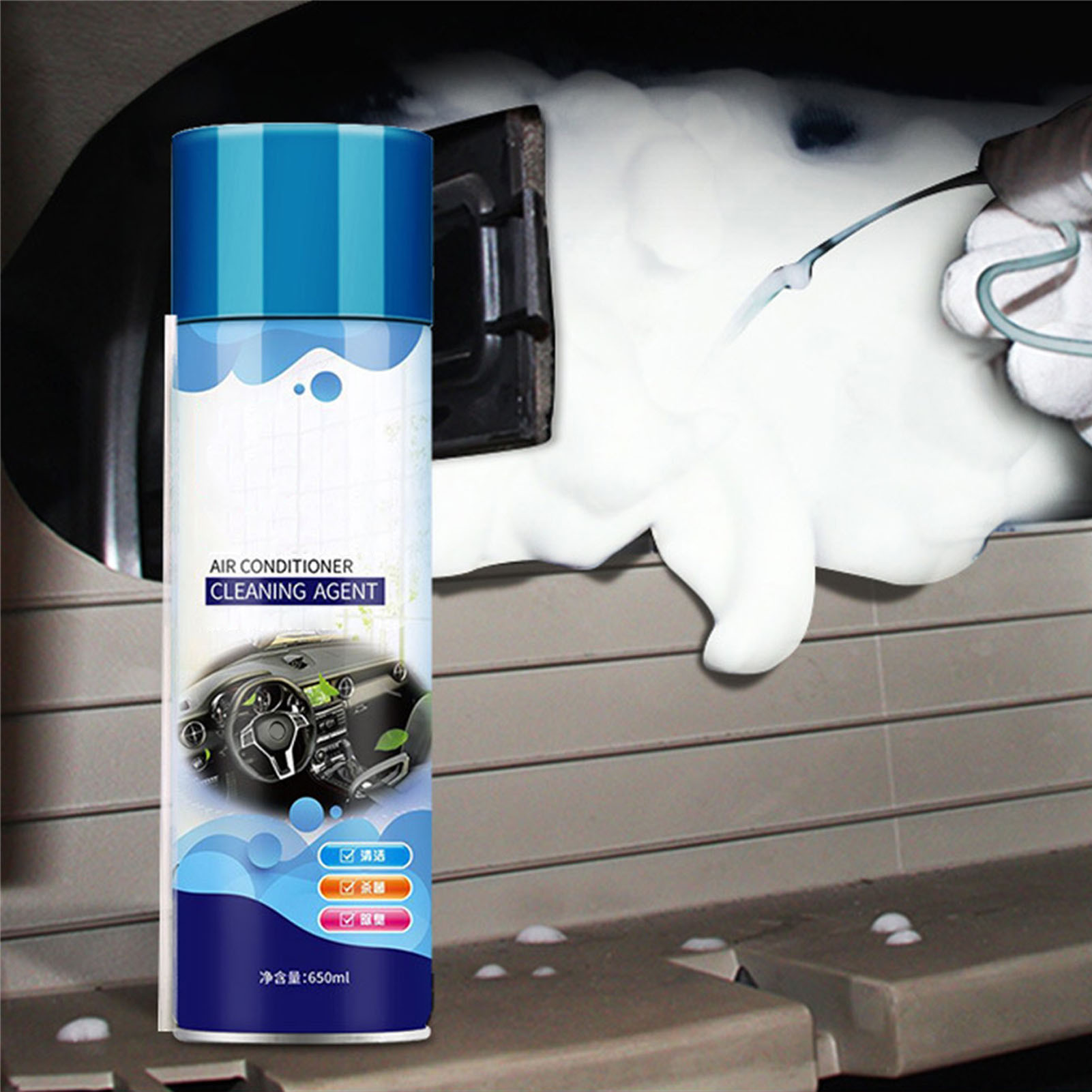 Mehrzweckreiniger, Klimaanlagenschaum, Fleckenentferner, Autoinnenraum-deodorant, Geruchsentferner, 100 Ml