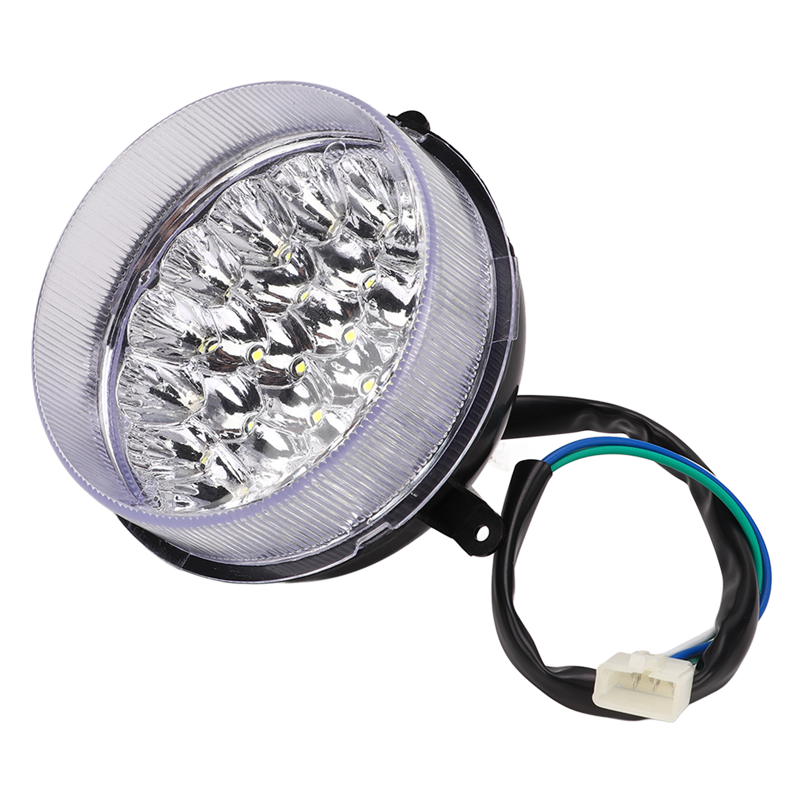 Runder 12v-gleichstrom-frontscheinwerfer Mit 4,3 Zoll Durchmesser, 3-adrig, Für Quads Und Go-karts Mit 50ccm, 70ccm, 90ccm, 110ccm, 125ccm, 150ccm Und 200ccm Hubraum, Wasserdicht.