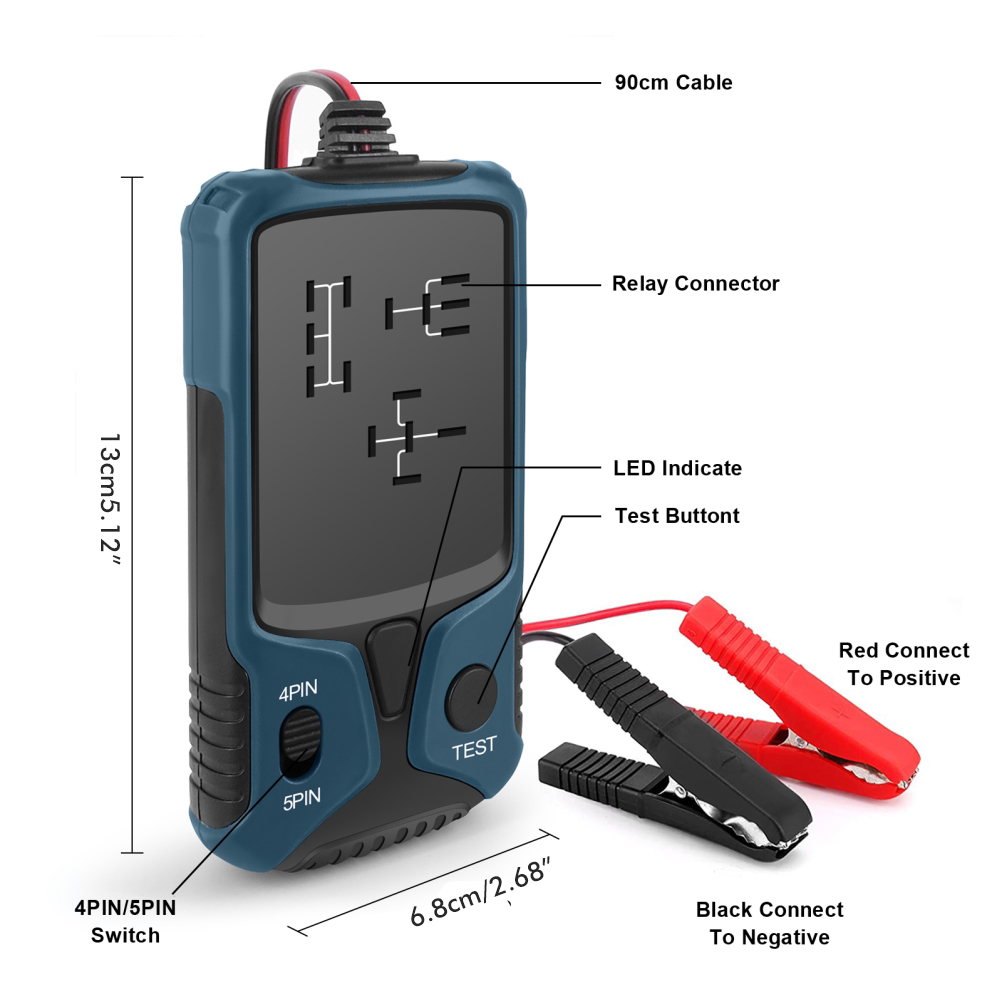 12v-kfz-relais-tester, Kfz-batterietester Mit Led-anzeige, Elektronischer Relais- Und Batteriespannungsprüfer