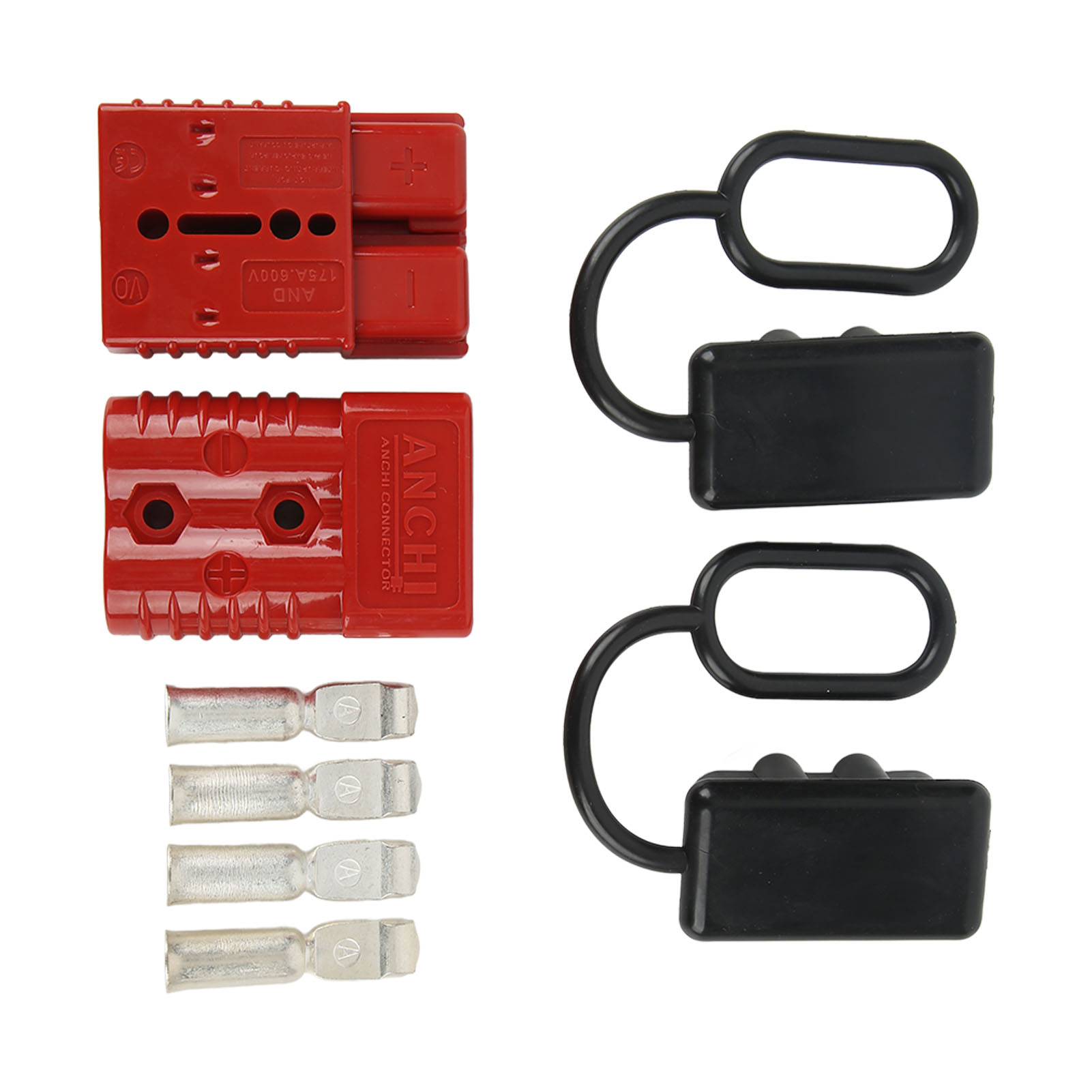 175a 1/0awg Batterieanschluss, Schnellkupplungsstecker Mit Staubschutzkappe Für Winde, Anhänger, Elektrogolfwagen, Wohnwagen.
