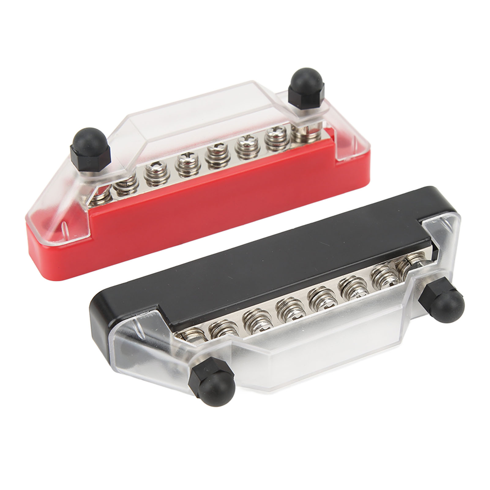 6-fach Sicherungskasten, Elektrischer Verteilerblock Mit 2 M6-anschlüssen Und 6 M4-verdrahtungsschrauben, Flachsicherungsfeld Für Fahrzeuge, 12v/24v, Schnellmontage.