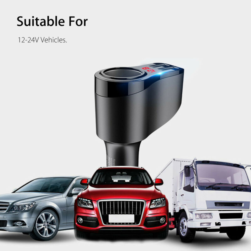 Dual-usb-kfz-ladegerät 12v-24v, Zigarettenanzünderadapter Mit Verteilerstecker, 2-fach Steckdosenleiste