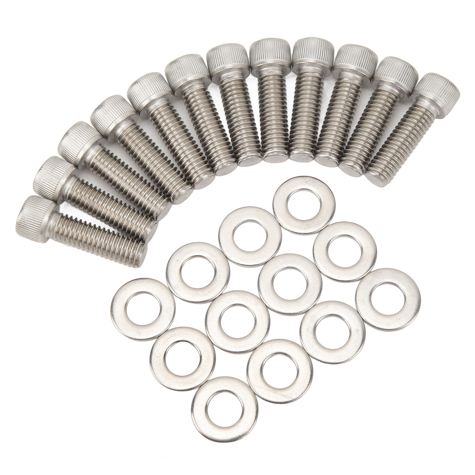 12-teiliger Zylinderkopfschraubensatz Aus Edelstahl, Motorbefestigungsmaterial, Ersatz Für Chevy Small Block 283, 327, 350, 383 Und 400 Tpi