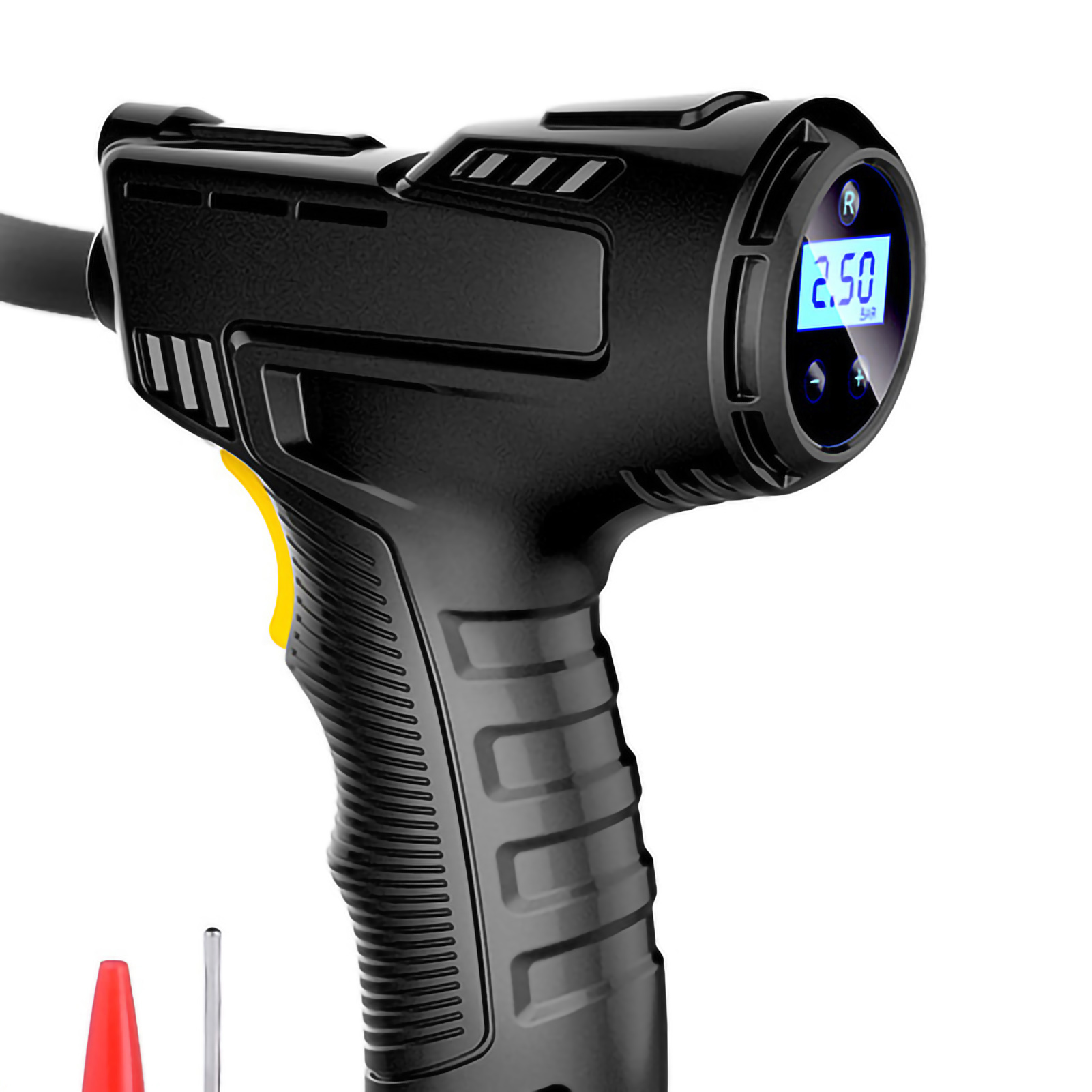 Tragbarer Reifenfüller, Digitaler Luftkompressor Mit Manometer Und Led-licht, Geeignet Für Autos, Motorräder, Pickups Und Suvs, Usb-aufladbar.