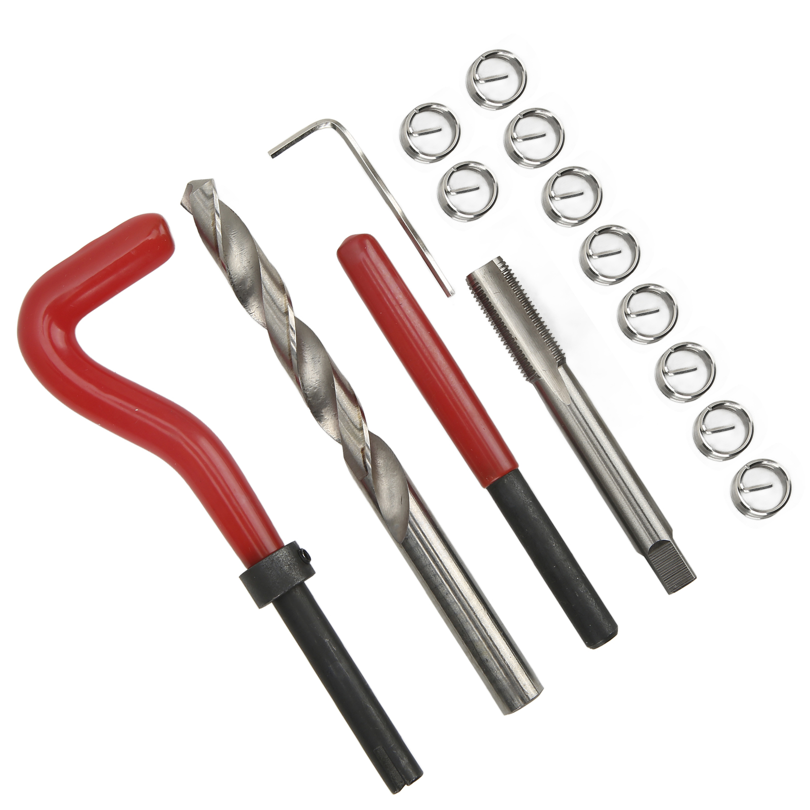 15-teiliges Gewindereparaturset M10x1,0x13,5 Mm, Metallbohrer Und Gewindebohrer, Gewindeeinsätze, Schraubenmontagewerkzeug