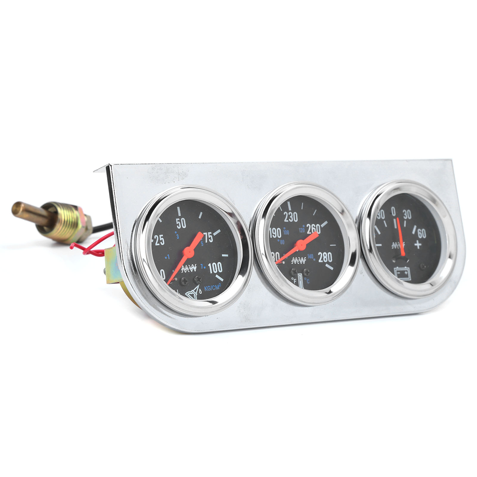 2-in-1 Dreifach-anzeigegerät: 3-in-1 Wassertemperaturanzeige, Öldruckanzeige, Universelles 12-v-amperemeter Für Auto, Boot, Lkw