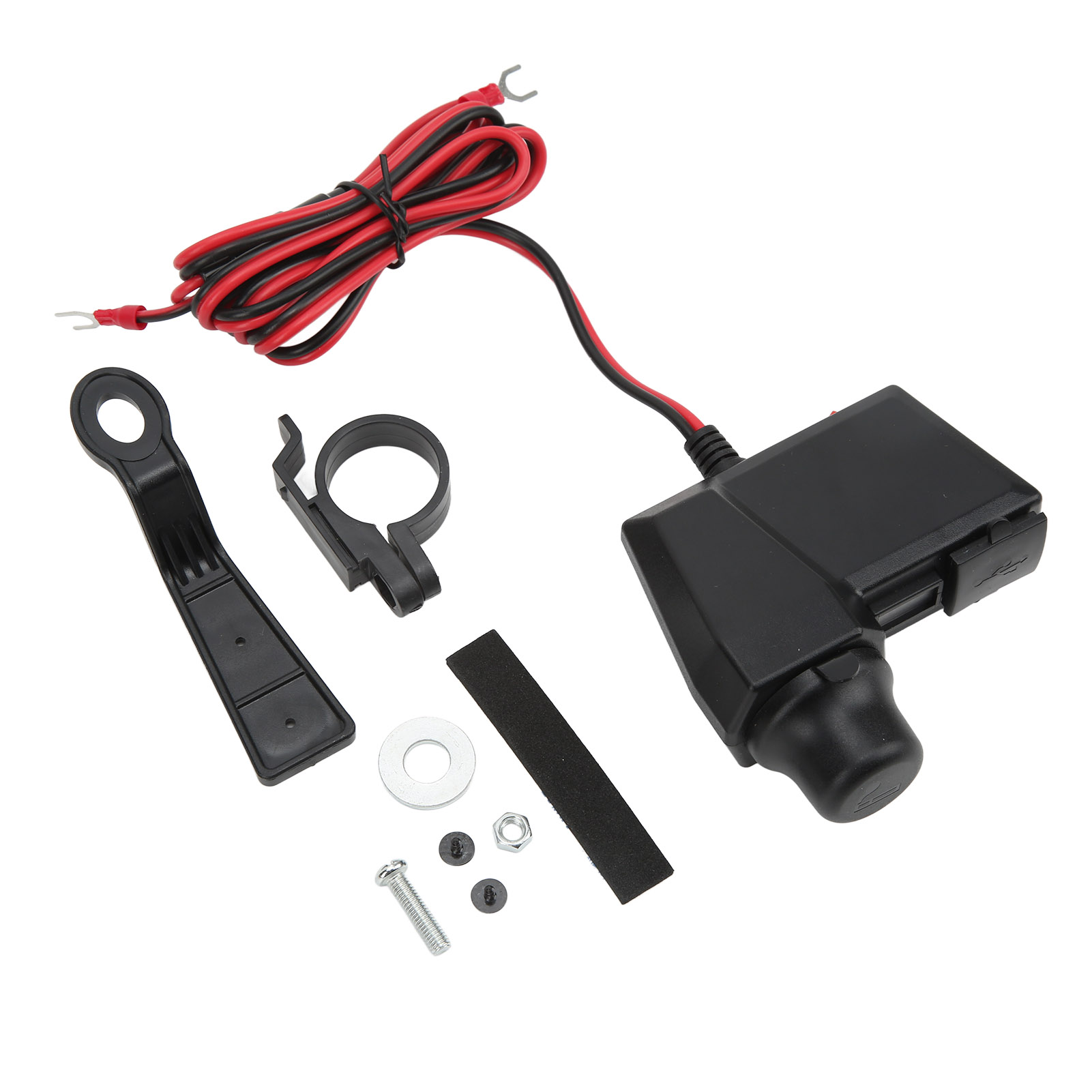 Dual-usb-motorradladegerät 10–24 V, Multifunktional Mit Digitalem Voltmeter (rot) Für Handy, Quad, Roller