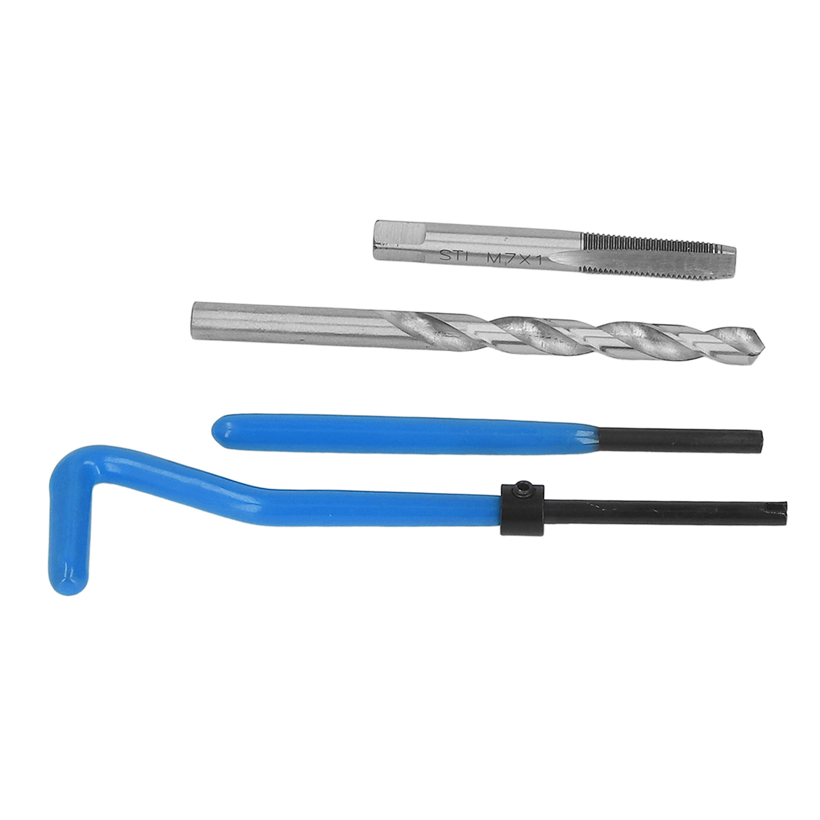 30-teiliges M7x1 Gewindereparaturset, Stahlgewindebohrer, Bohreinsatz, Hocheffizientes Universal-kfz-werkzeug, Blau