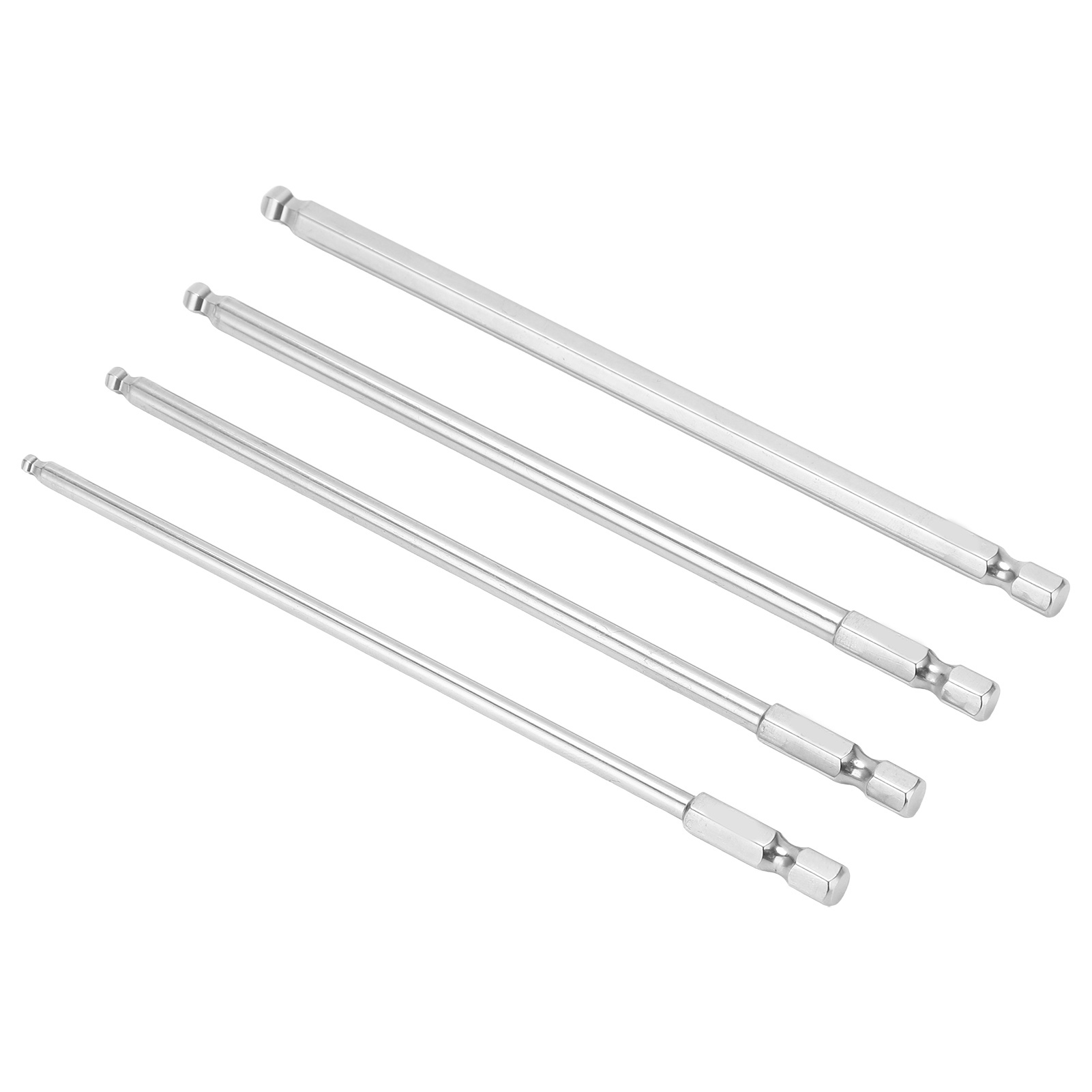 Satz Mit 4 S2-sechskantbits, 1/4 Zoll Magnetischer Schaft, Metrischer Kugelkopf, 150 Mm, Sechskantschrauben, Schraubendreherzubehör.