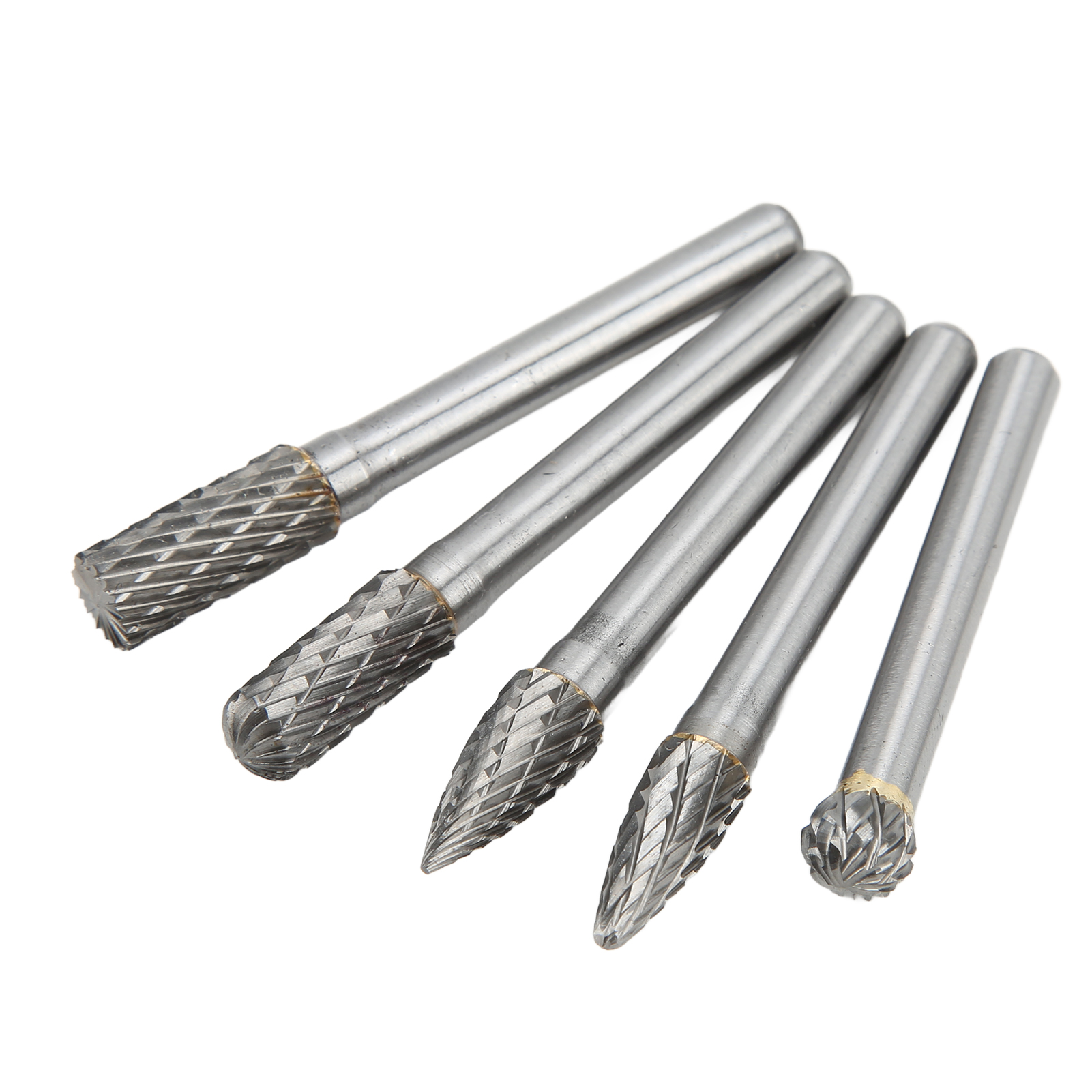Satz Mit 5 Hartmetall-rotationsfräsern, 6 X 8 Mm, Zweischneidig, Zum Polieren, Schleifen, Gravieren Und Bohren Acdfg