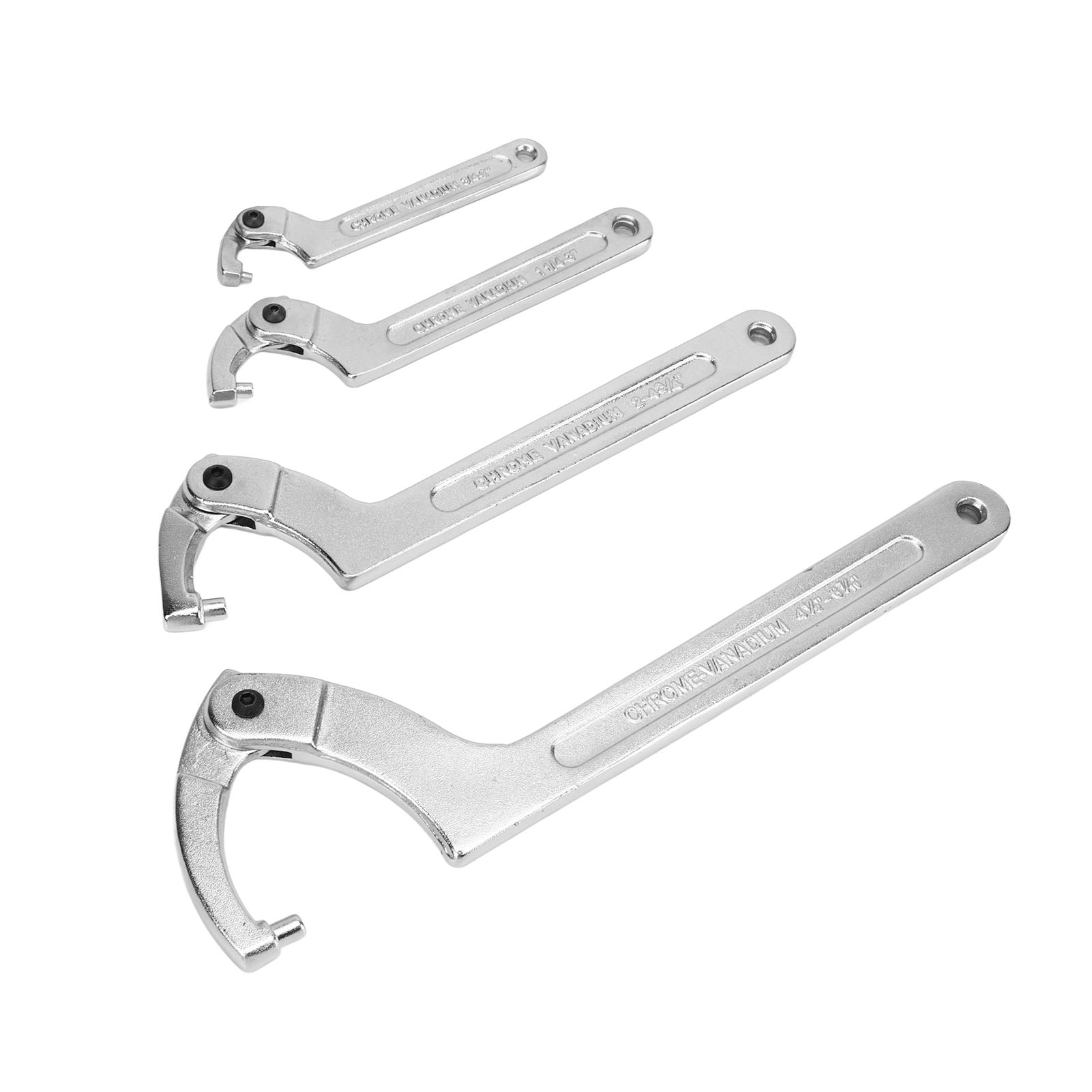 Verstellbarer 4-teiliger Stiftschlüssel, Robuster Legierter Stahl, Chromoberfläche, Universell Für Ringe Und Lager, Hochleistungs-spannwerkzeug.