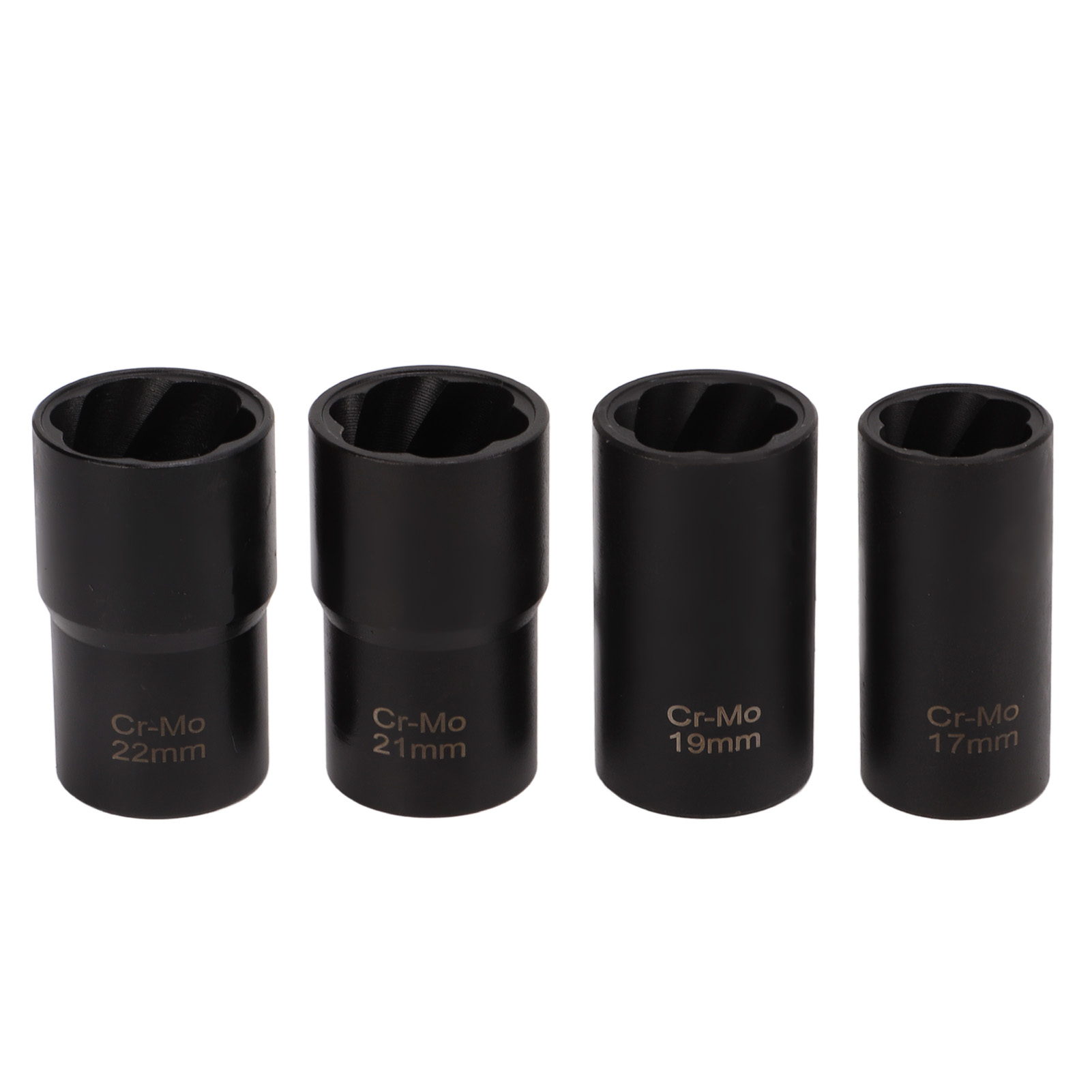 Satz Mit 5 1/2-zoll-radmutternausdrehern (17, 19, 21, 22 Mm) Aus Kohlenstoffstahl Mit Gewindeeinsatz
