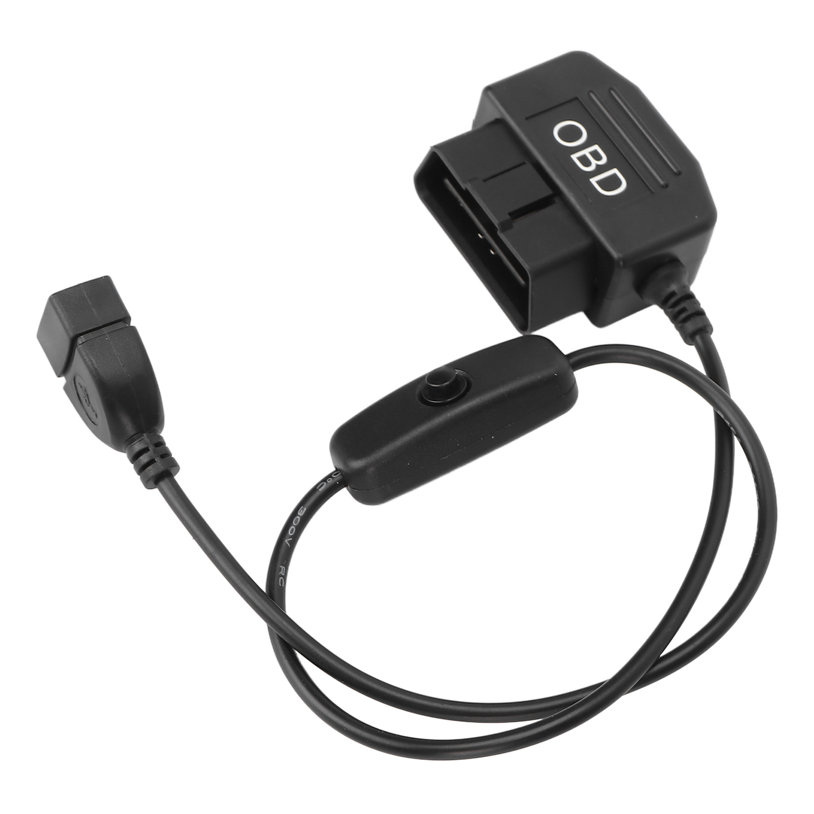 Obd2-adapterkabel Mit 16-poligem Stecker, Usb-ladegerät, 48 Cm Universalstecker, Stromkabel Für Die Fahrzeugdiagnose