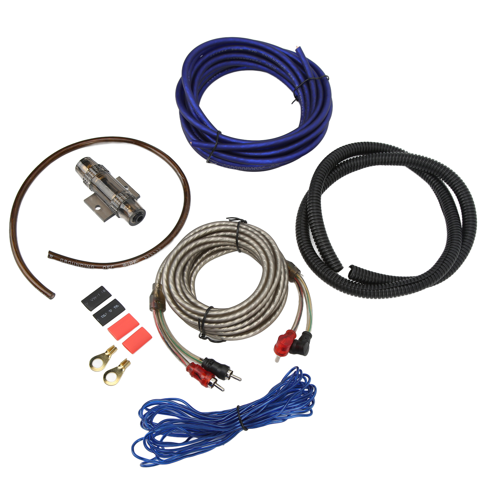 Einbausatz Für Autoverstärker, 8ga-subwoofer-stromkabel, Audiokabelbaum Mit Universalsicherung