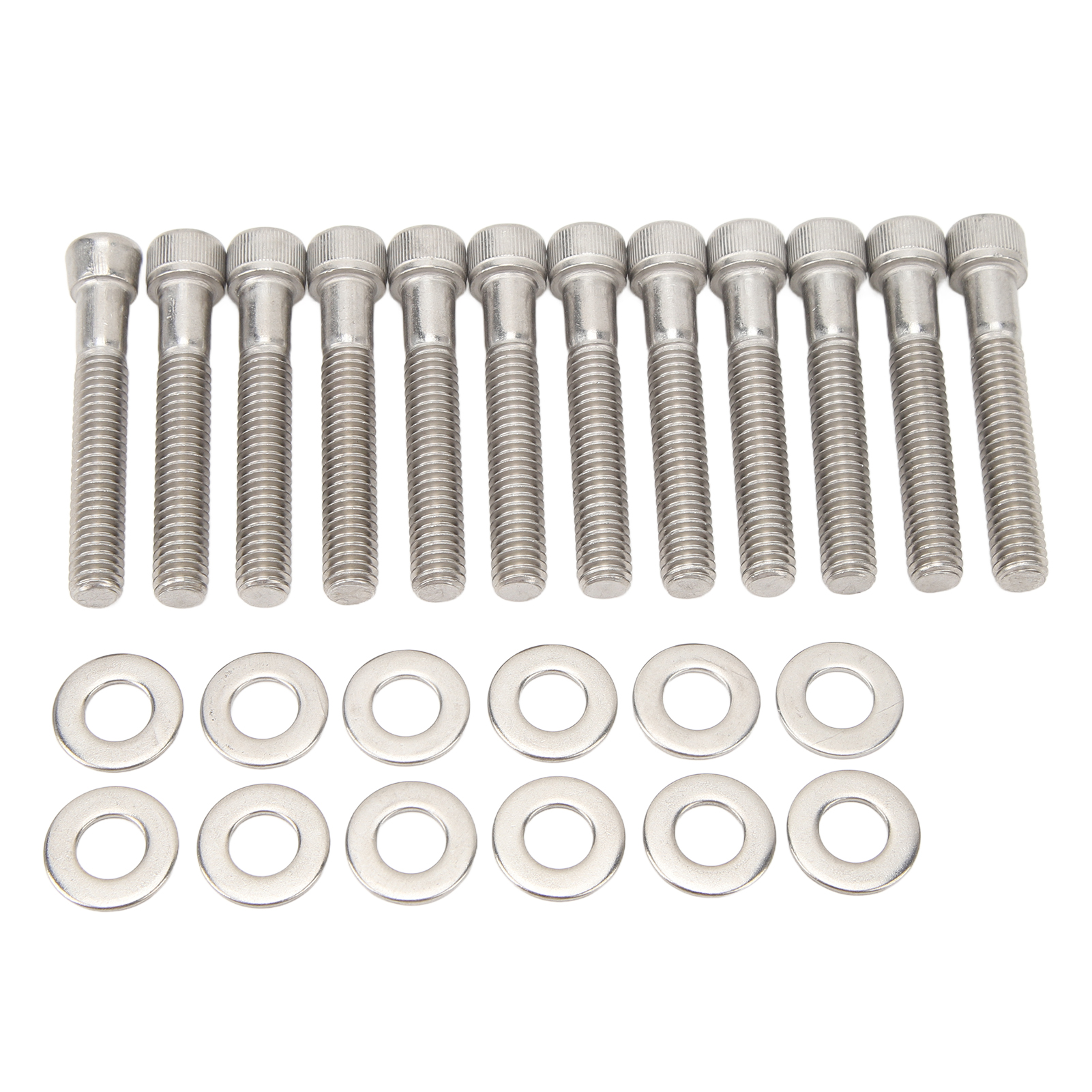 Polierter Zylinderkopfschraubensatz Aus Edelstahl 304, Kompatibler Ersatz Für Ford Small Block Sbf 289 302 5.0l 351w, Hochfeste, Verstärkte Schrauben