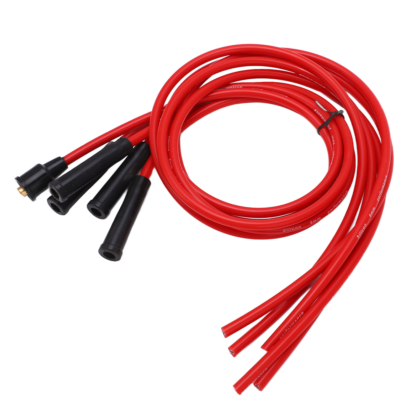 Hochleistungs-zündkabelsatz Aus Rotem Silikon, 1 M, 8 Mm Zündkerzenkabel Für 4-zylinder-fahrzeuge, Hitzebeständig