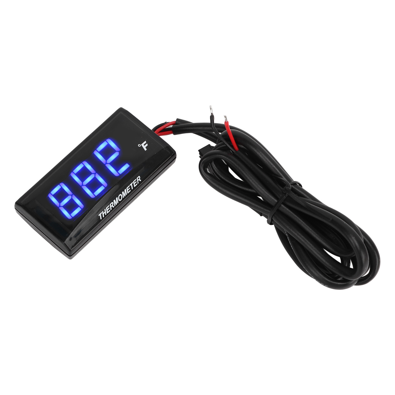 Ultradünnes, Wasserdichtes Lcd-motorradthermometer Mit Wassertemperaturanzeige, 10-mm-zündkerzenadapter, 12 V Dc, Blauem Display Und Messanzeige