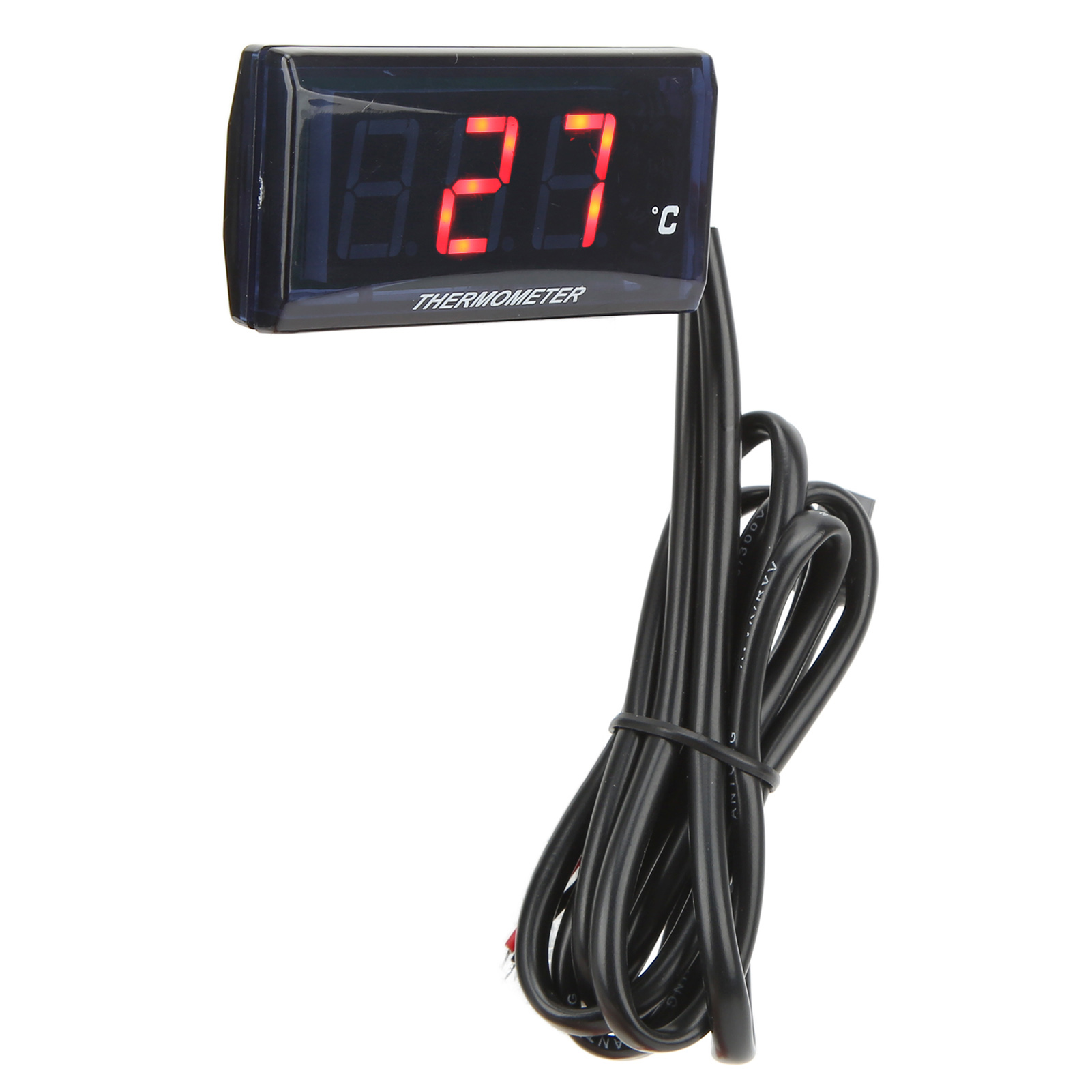 Ultradünnes Digitales Lcd-motorradthermometer, 12 V Dc, Mit 22-mm-sensoradapter, Rote Wassertemperaturanzeige Für Die Meisten Motorräder