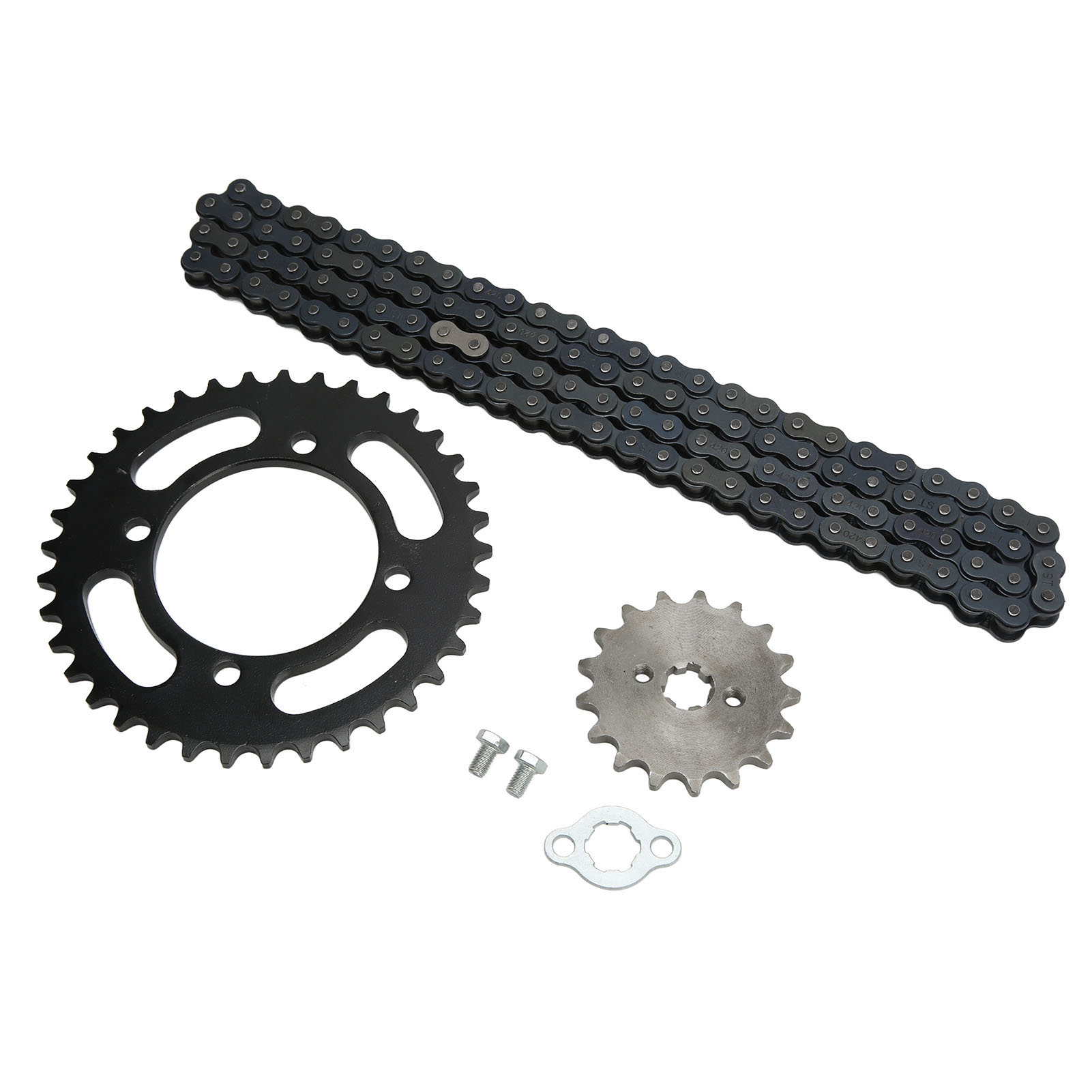 420er Kette, 155 Glieder, 37-zahn-ritzel Vorne, 17-zahn-ritzel Hinten, Universelles Getriebeset, Kompatibel Mit 50cc-125cc Motocross-motorrädern, Minibikes, Quads Und Karts.