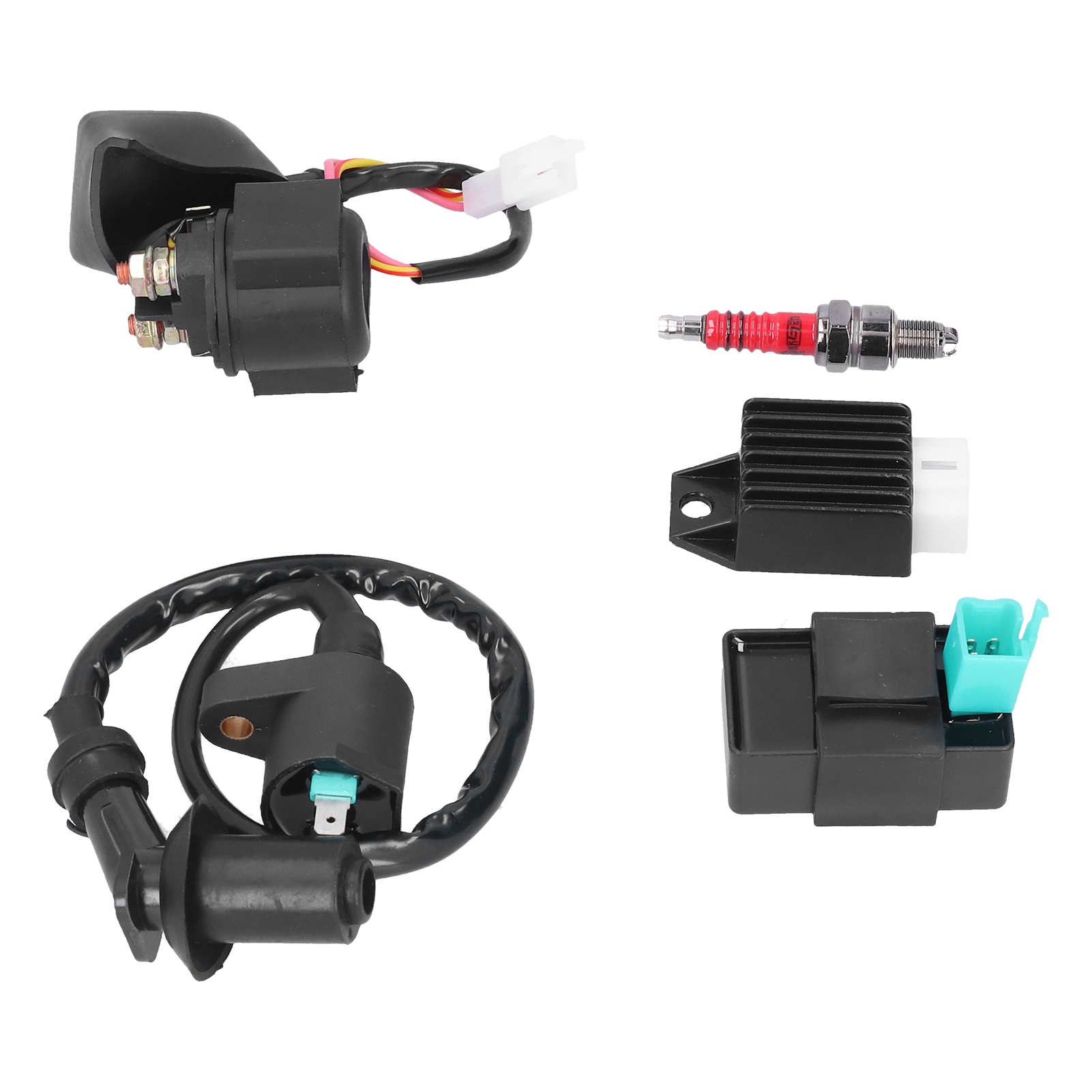 5-poliges Cdi-zündset Inklusive Zündspule, Relais, Magnetventil Und Spannungsregler Für 50ccm, 70ccm, 90ccm, 110ccm Und 125ccm Offroad-motorräder, Quads Und Pitbikes.