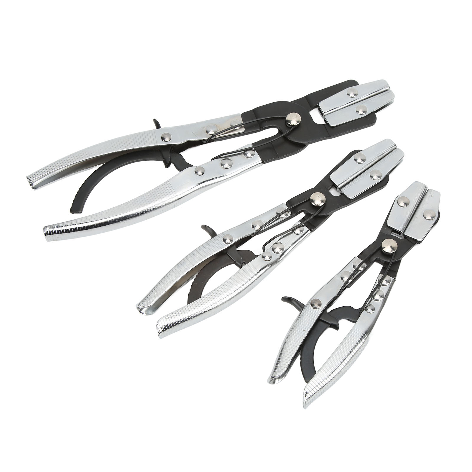 3-teilige Schlauchschelle, Selbstsichernd, Längen 20/25/30 Cm, Kohlenstoffstahl, Für Kühler-, Kühlmittel-, Benzin- Und Kraftstoffschläuche.
