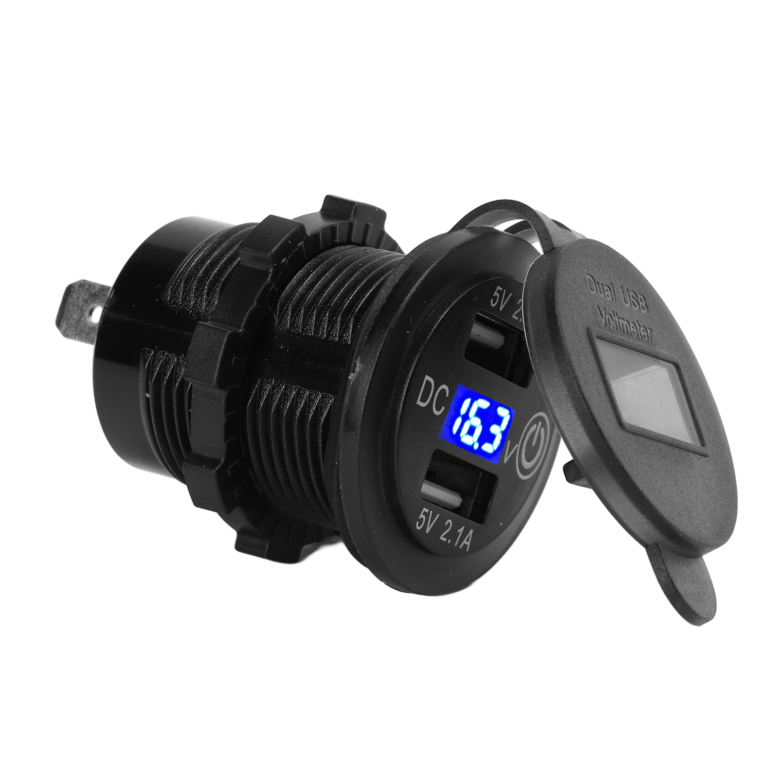 Doppel-usb-autoladegerät, Schnellladefunktion, Spannungsanzeige, Universal 12-24v, Für Lkw Und Motorräder