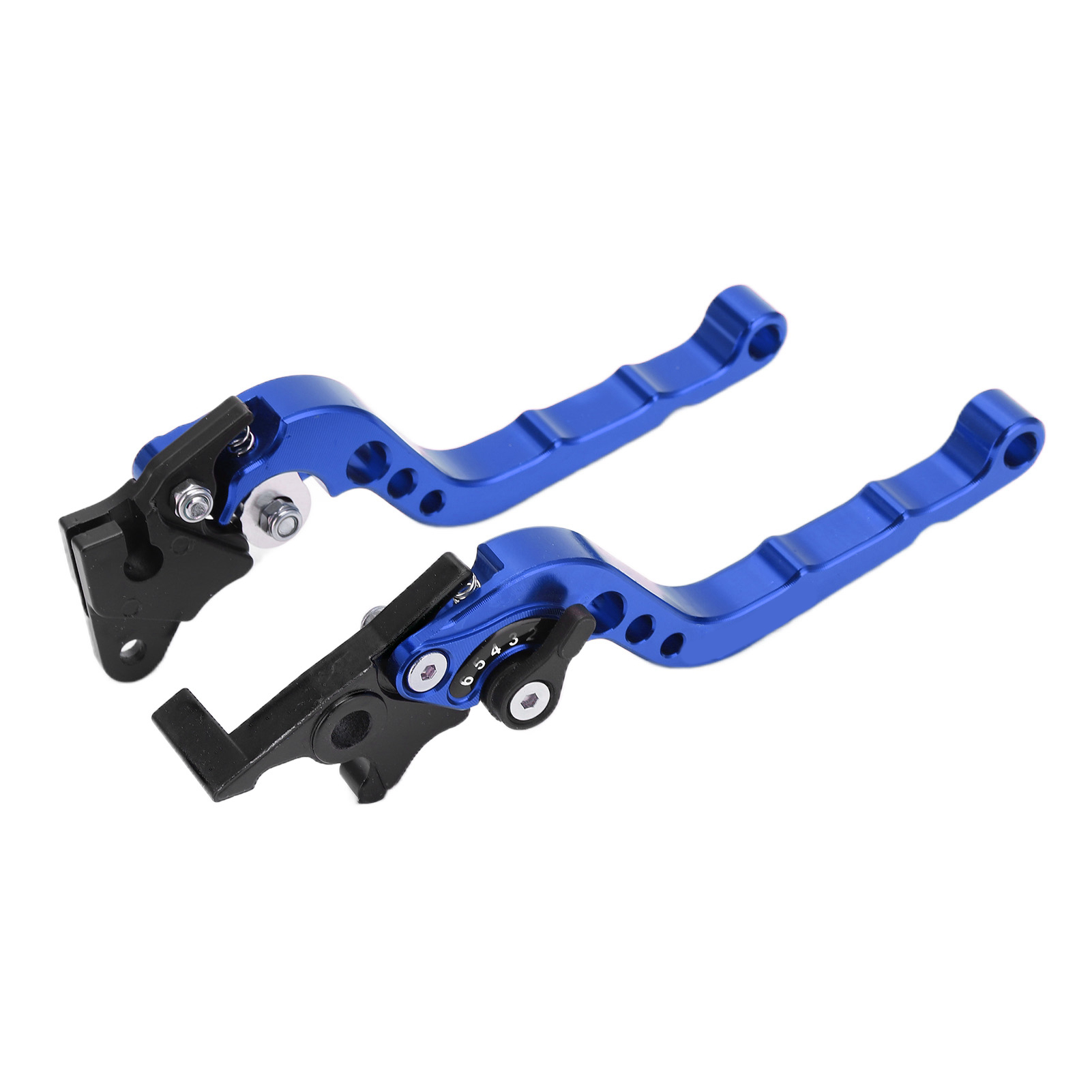 2 Stück Motorrad-lenkerbrems- Und Kupplungshebel, Verstellbare Bremsvorrichtung Aus Blauer Aluminiumlegierung