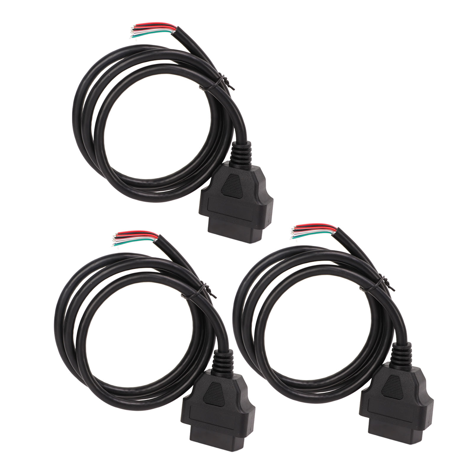 Obd2 16-poliges Adapterkabel, 100 Cm, 3 Stück, Weiblicher Stecker Auf Abisolierte Mehrfarbige Drähte, Kfz-diagnosekabel