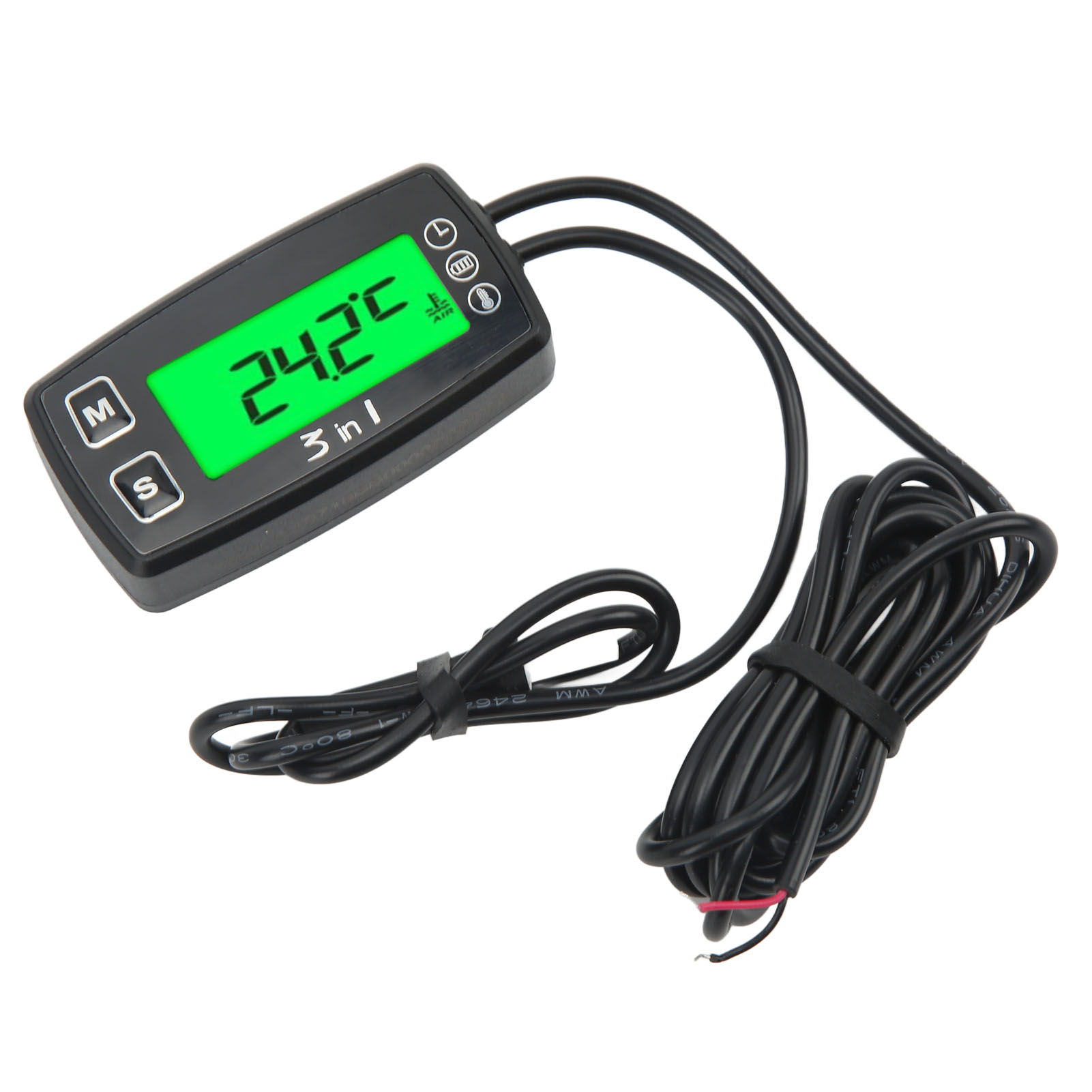 3-in-1 Motorrad-tachometer, Uhr, Voltmeter, Thermometer, Ip67 Wasserdicht Für Quad Und Atv