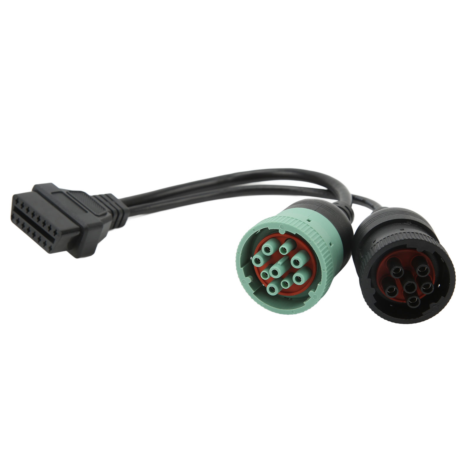 Obd2 Lkw-kabel, Obdii 16-polig Weiblich Auf 6-poligen J1708 Und 9-poligen J1939 Adapter, Y-splitter Für Die Diagnose Von Nutzfahrzeugen Und Lkws.