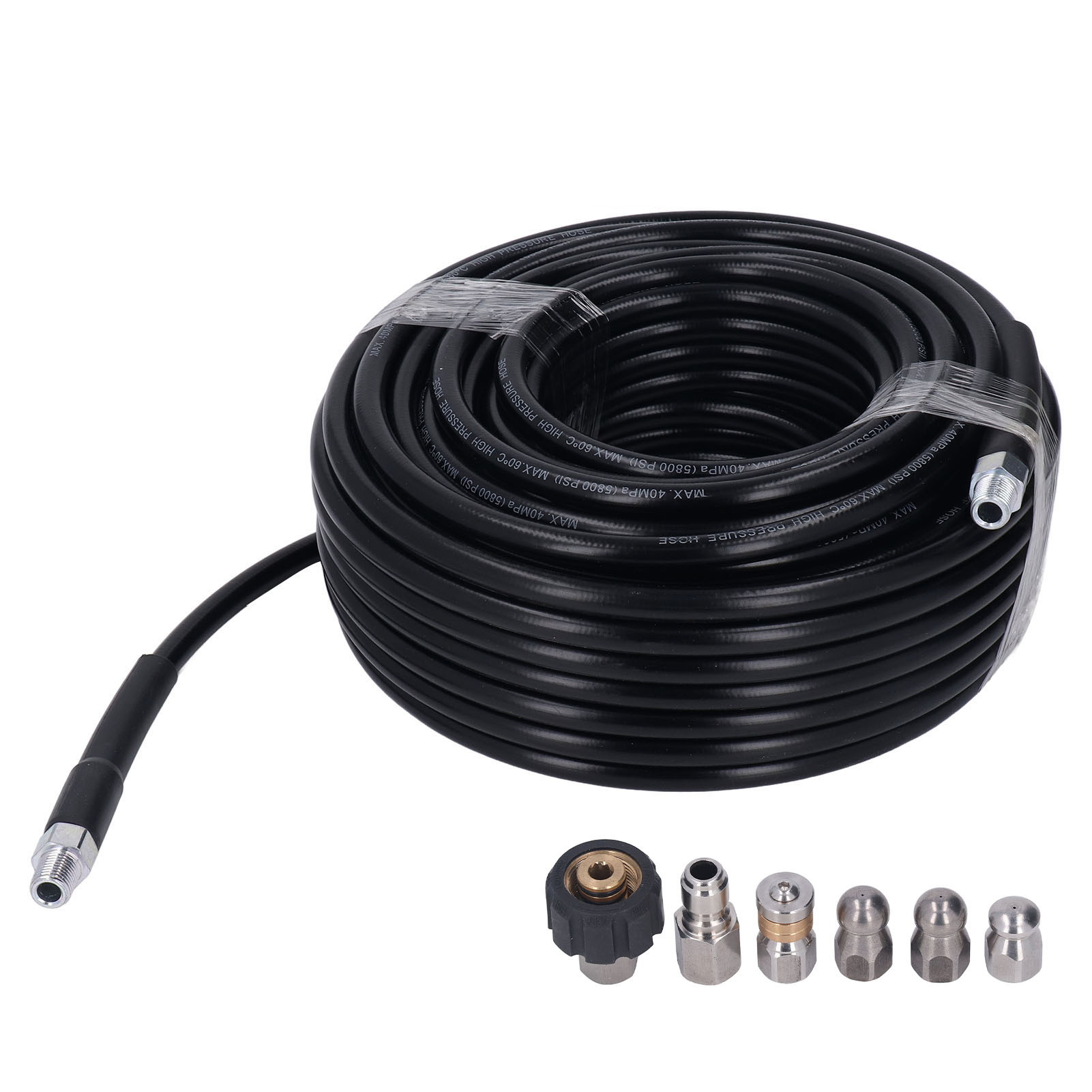 Hochdruckreiniger-set Mit 30 M Schlauch, 5800 Psi, 1/4 Npt-anschluss Und 2 Schraubenschlüsseln Zum Reinigen Von Abflüssen