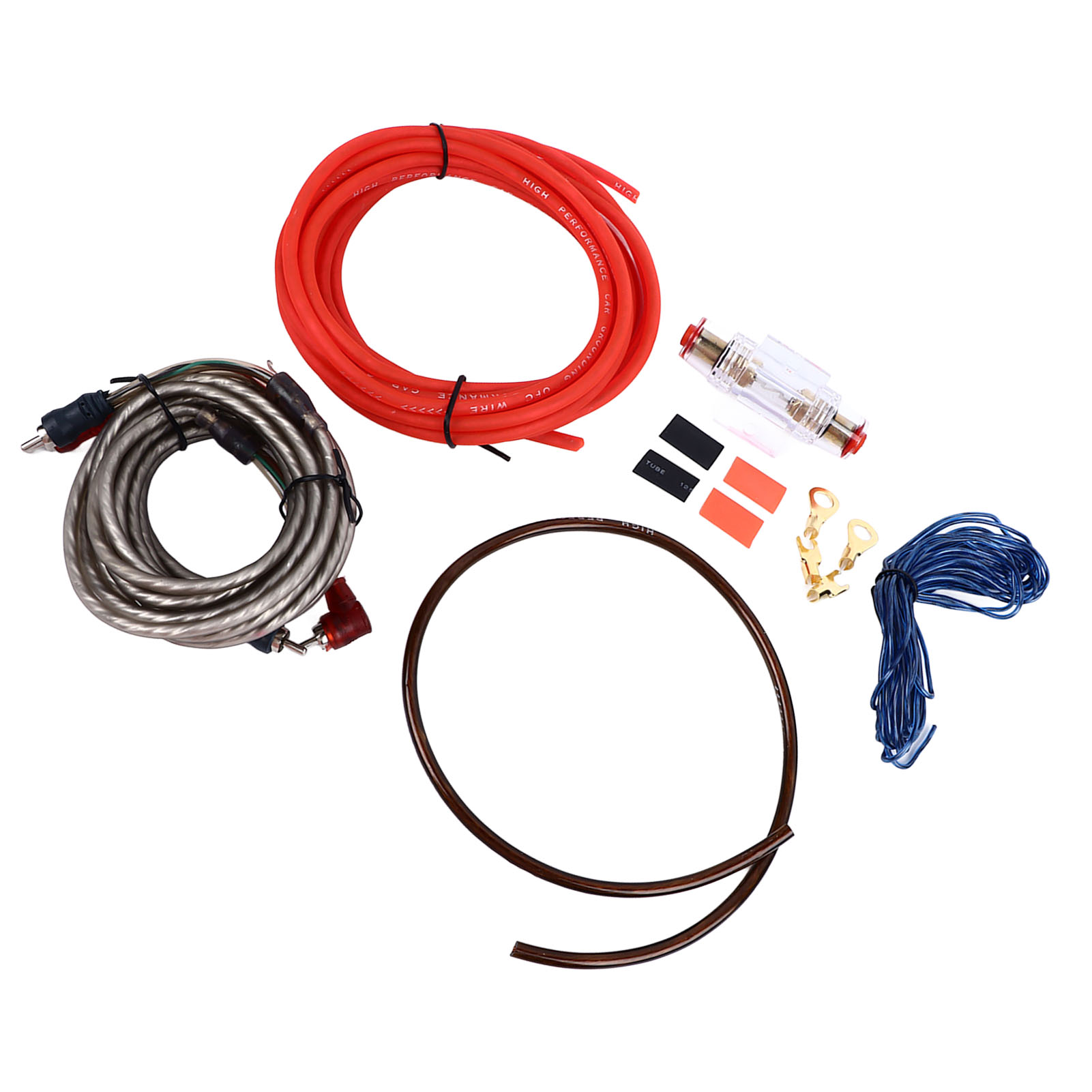 10ga-verkabelungsset Für Autoverstärker, Subwoofer-lautsprecherkabel, Hervorragende Klangübertragung, Flexible Installation, Auto-audio-anschlussset
