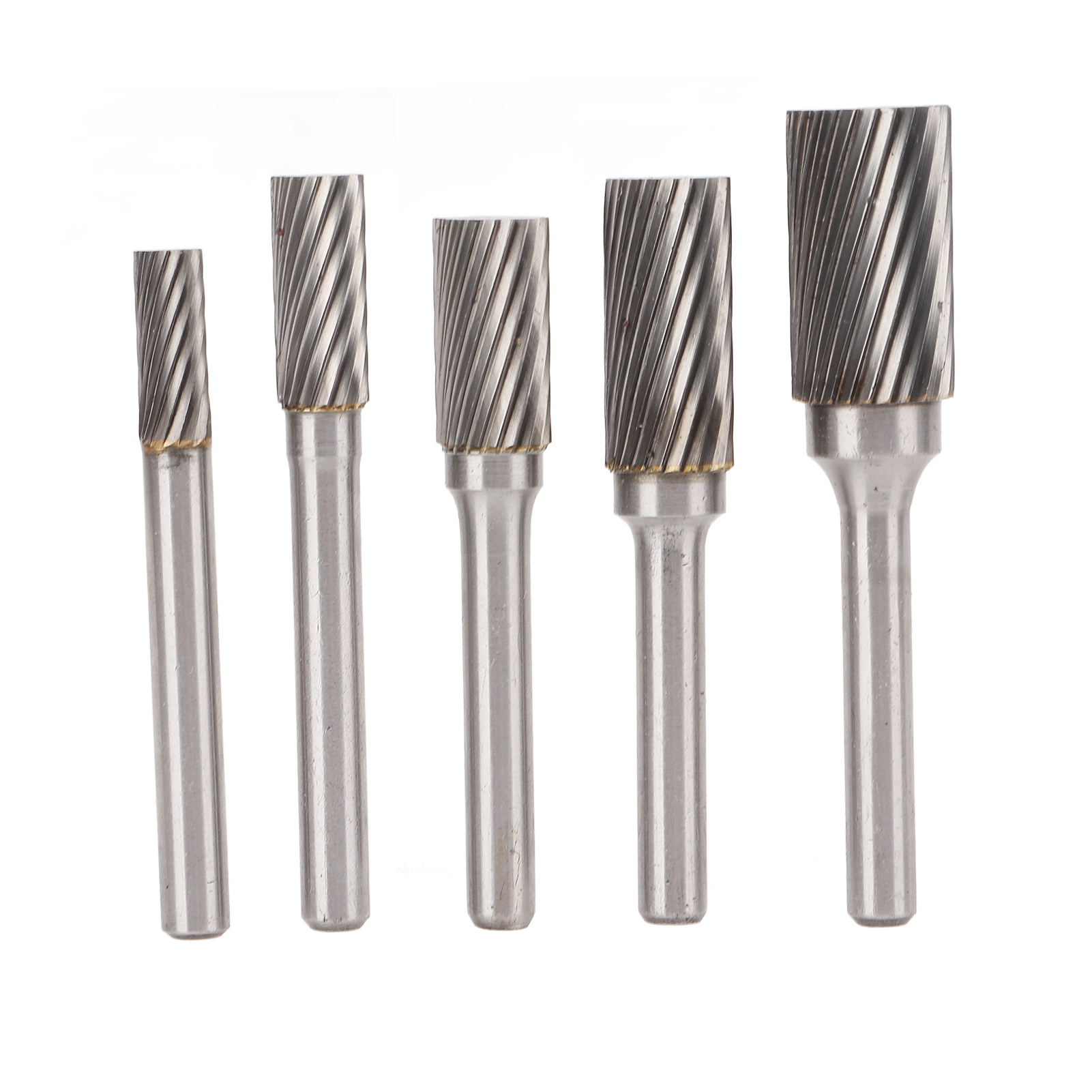Satz Von 5 Vollhartmetall-rotationsfeilen, Einseitig Geschliffen, 6 Mm Schaft, Zum Gravieren, Polieren Und Bohren Von Metallen.