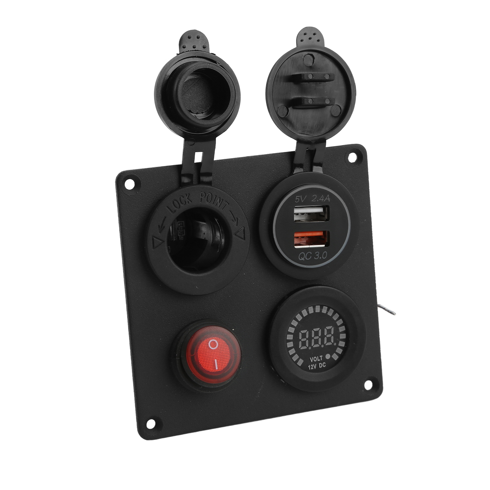 Multifunktionspanel Mit Zwei Qc3.0 Usb-anschlüssen, Voltmeter Und 12v/24v Zigarettenanzünder Für Wohnmobile, Boote Und Fahrzeuge.