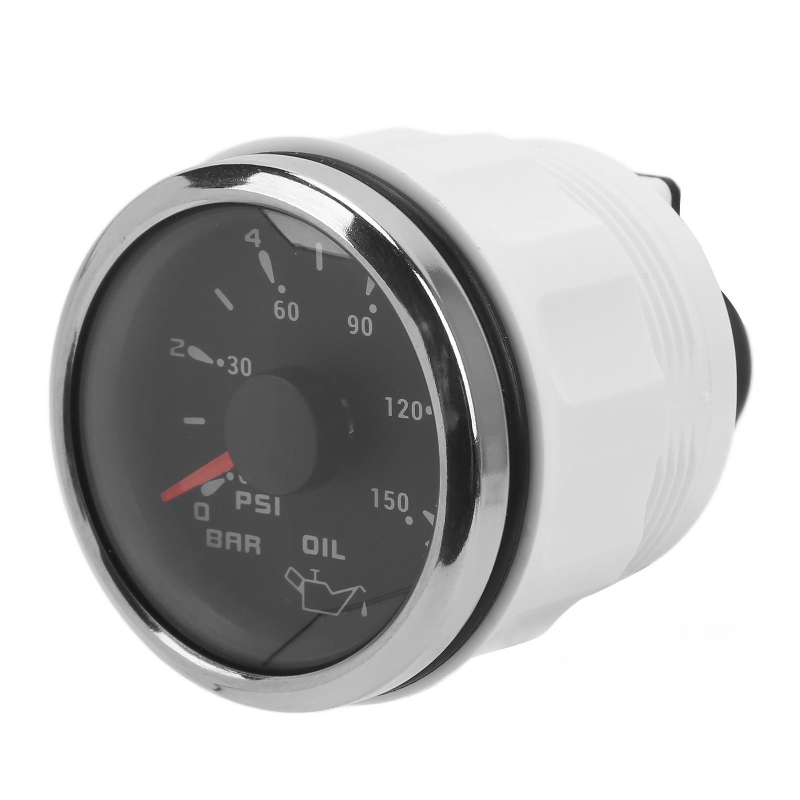 Öldruckanzeiger 52 Mm / 2,0 Zoll, 10-184 Ω, Verstellbarer, Mehrfarbig Hintergrundbeleuchteter Sockel, Universell Für Auto Und Boot, Schwarz.