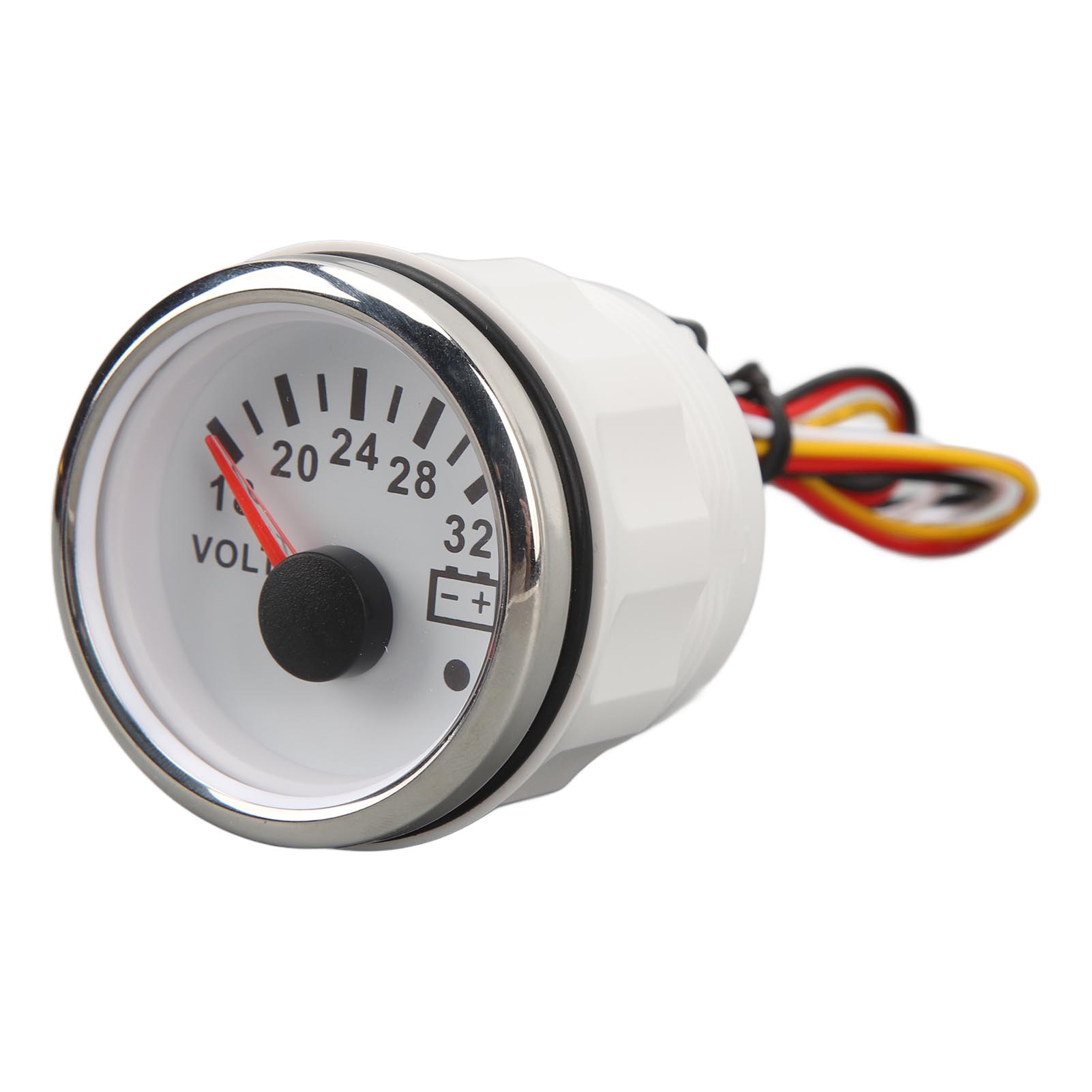 52-mm-voltmeter Mit Zifferblatt, Gleichstrom 9–32 V, Hohe Präzision, Schnelle Reaktionszeit, Hintergrundbeleuchtung, Spannungsmesser Für Wohnmobile, Boote, Yachten, Angeln, Fischerboote, Weißes Ziffer