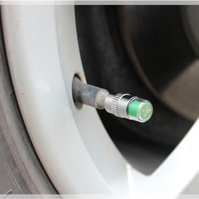 Set Aus 4 Reifendrucksensoren, 3-farbiger Led-anzeige, Reifenventil Mit Alarmfunktion, Tpms-überwachungsanzeige, Autozubehör.