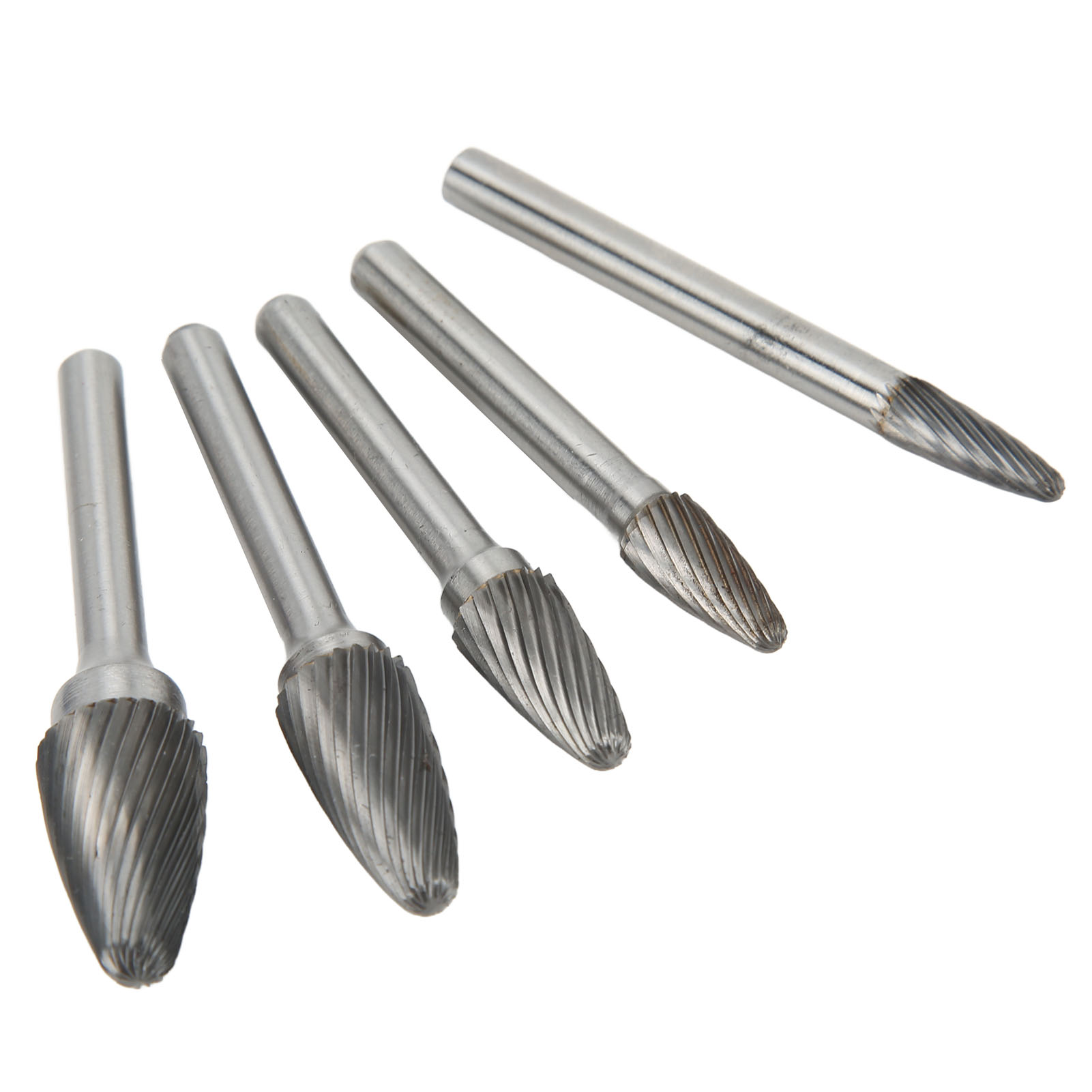 Satz Mit 5 Hartmetallfräsern Einheitlicher Größe, 6 Mm Schaft, Zum Gravieren, Polieren Und Bohren Von Metallen