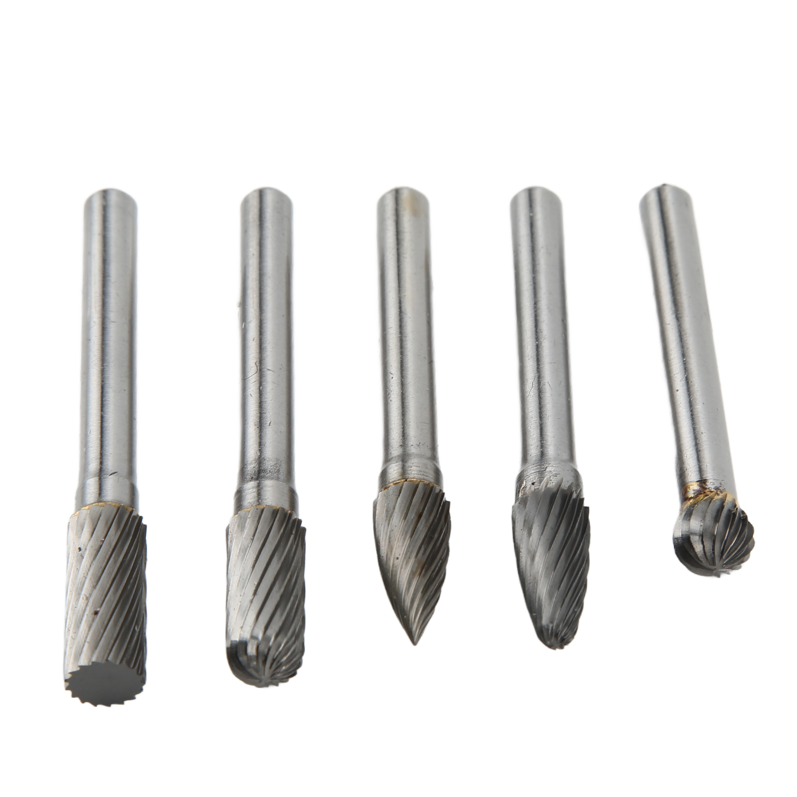 Satz Von 5 Wolframkarbid-rotationsfräsern, 6 Mm/1/4 Zoll Schaft, Einzelschnitt, Zum Schleifen, Fräsen, Holzschnitzen Und Für Die Holzbearbeitung.