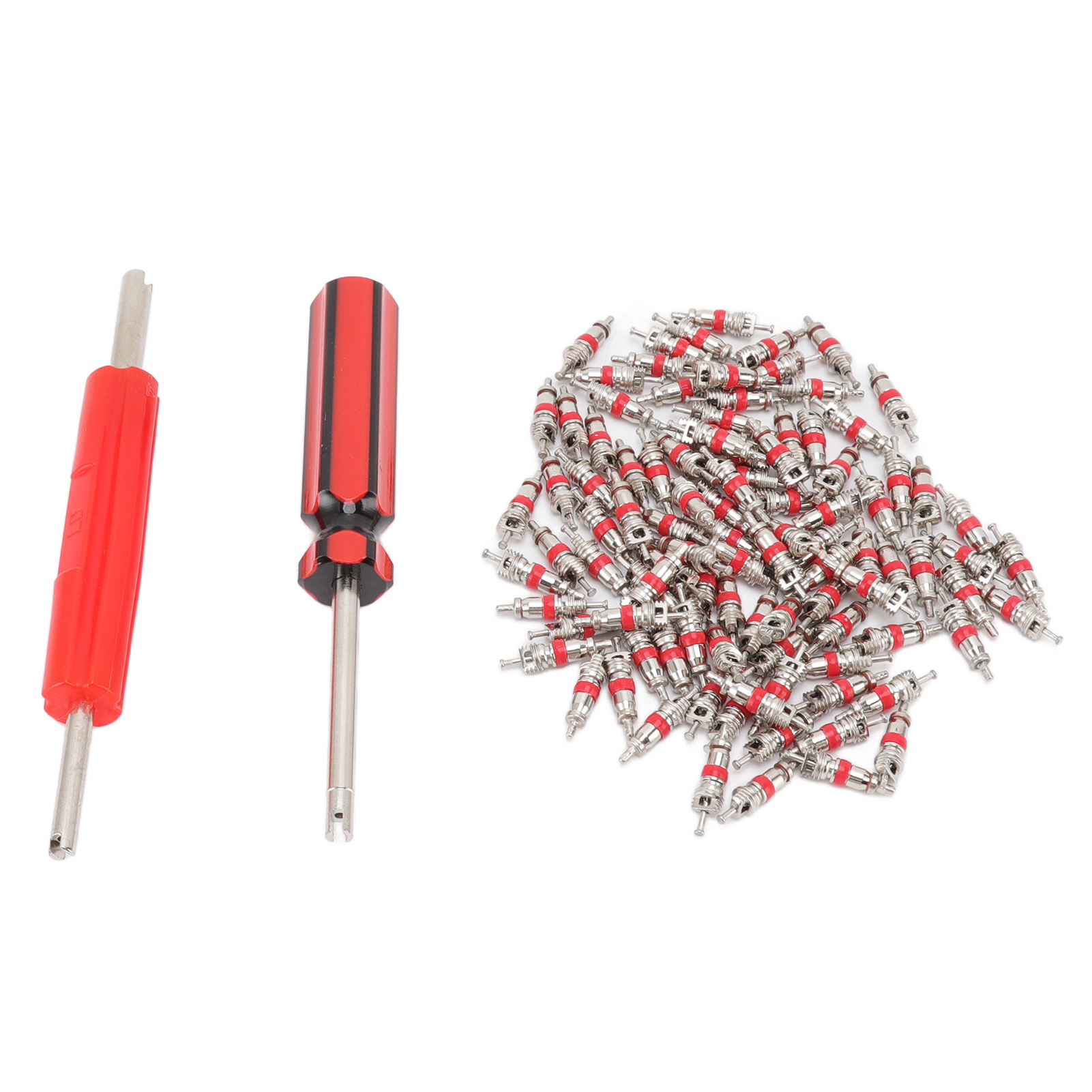 Set Bestehend Aus 100 Ventileinsätzen + 2 Reifenreparaturwerkzeugen, Für Auto, Lkw, Suv, Fahrrad Und Quad.