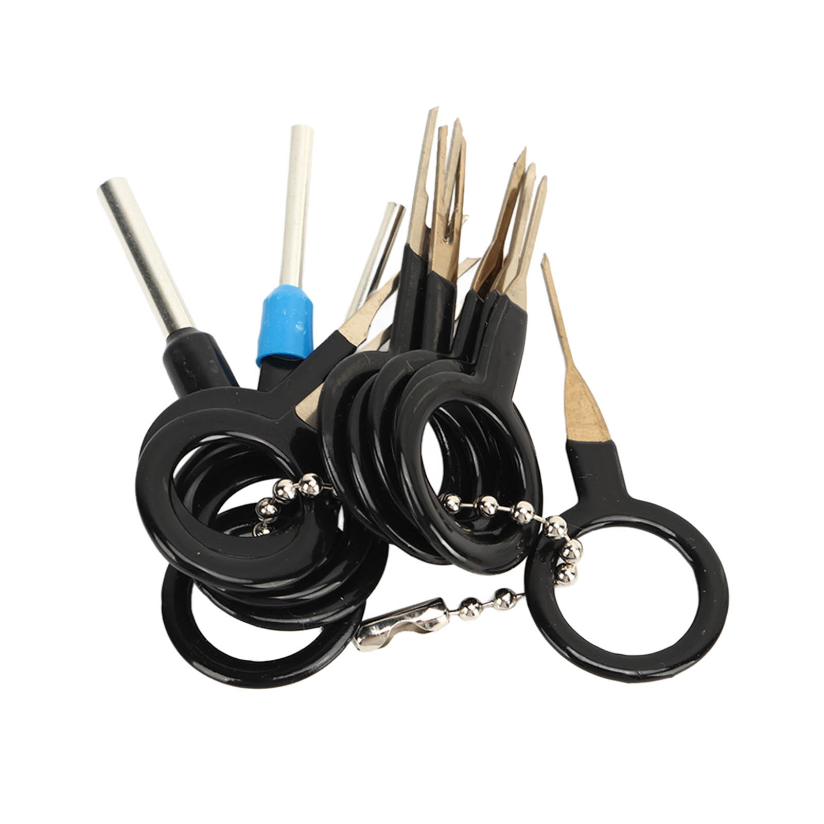 Das 11-teilige Set Beinhaltet Einen Abzieher Für Elektrische Klemmen, Ein Werkzeug Zum Entfernen Von Steckverbindern, Einen Kabeltrenner Für Autokabelbäume, Haushaltsgeräte Und Eine Crimpzange.