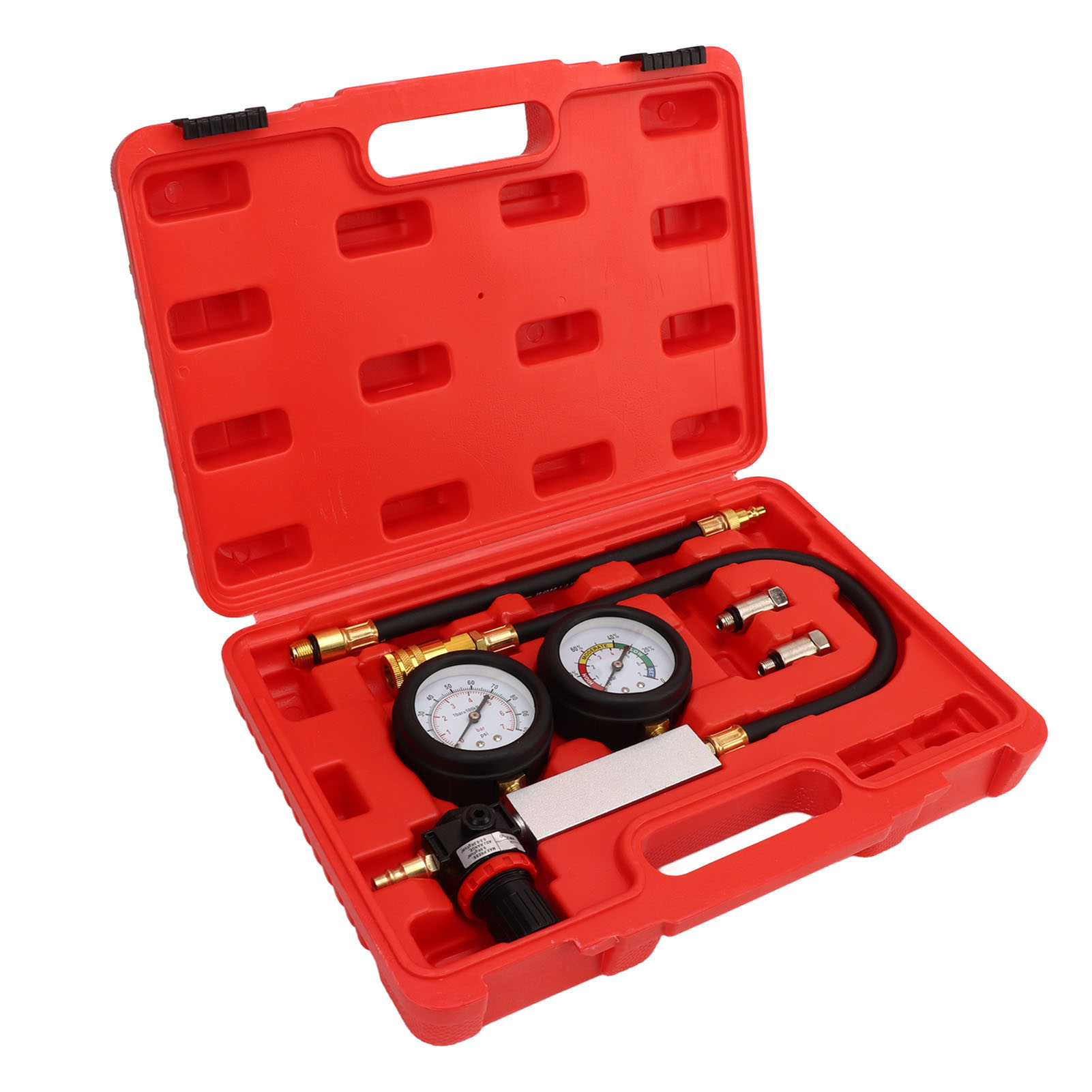 Zylinderlecktest-set, Kompressionsmessgerät Für Benzinmotoren Mit 14-mm-, 12-mm- Und 10-mm-zündkerzen, Druckverlustmessgerät