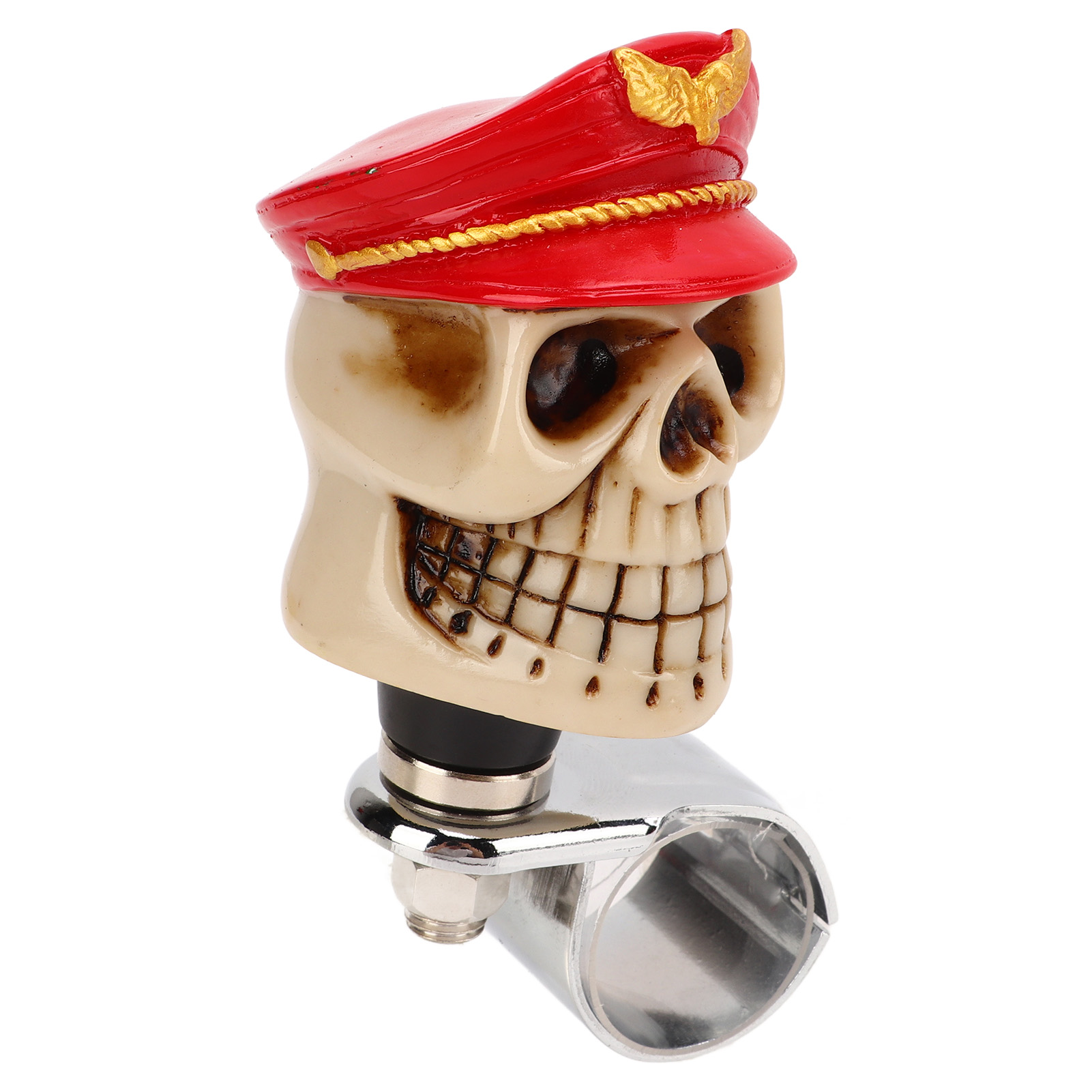 3 Cm Großer Totenkopf-lenkradknopf Aus Metallharz Für Auto, Lkw, Traktor, Boot – Rot