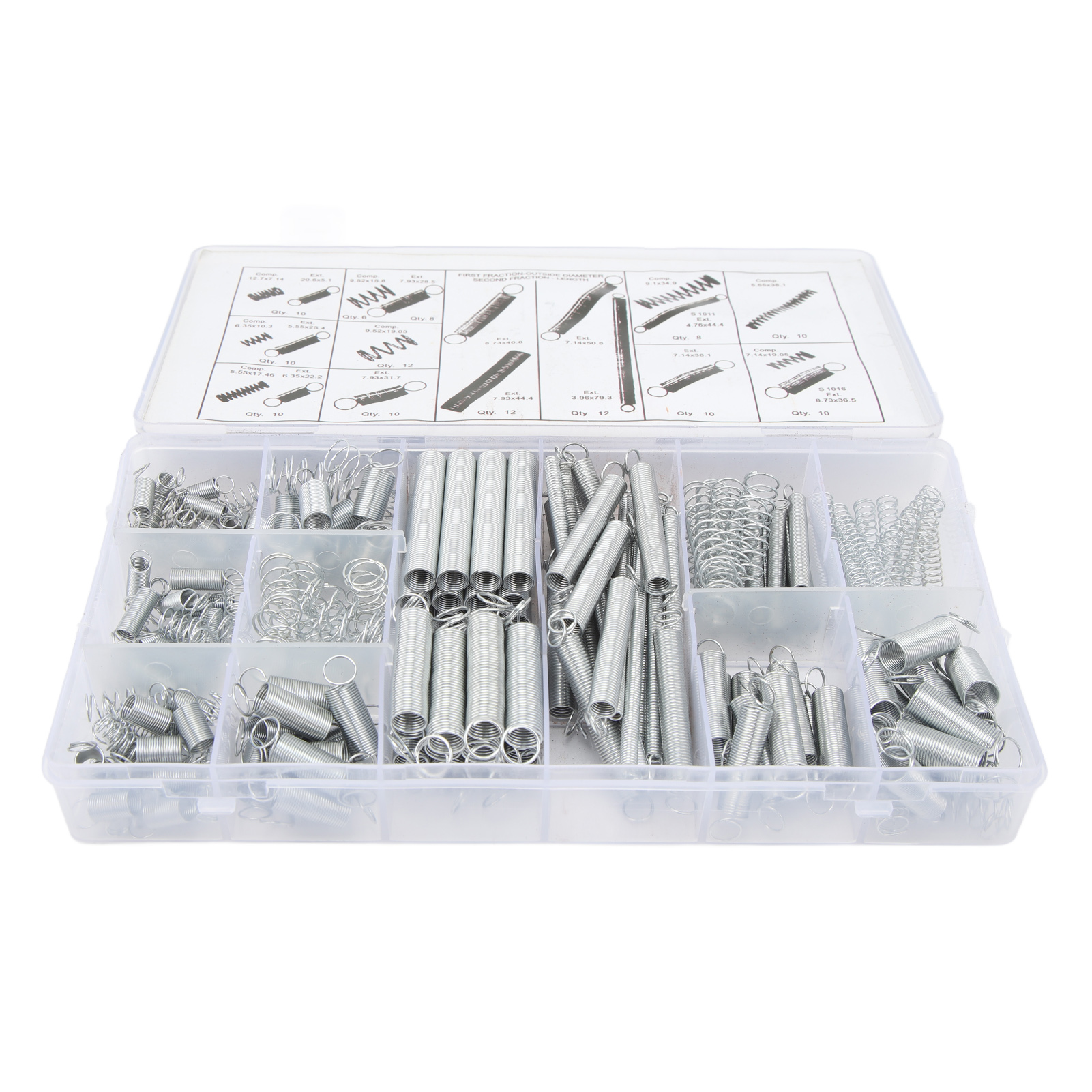 Set Mit 200 Druck- Und Zugfedern, 20 Modelle, Verzinkter Stahl, Für Autoreparaturen Und Heimwerkerprojekte.