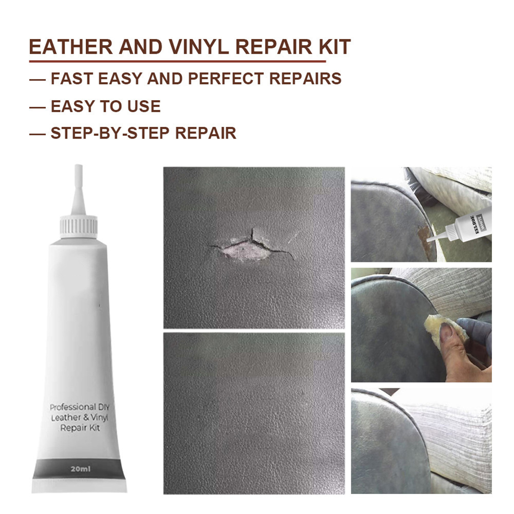 Pu-leder-reparaturcreme 20 Ml Für Autositze, Vielseitiges Anti-kratz-mittel, Langlebige Autopolster-restaurierung, Kunstleder-reparaturgel