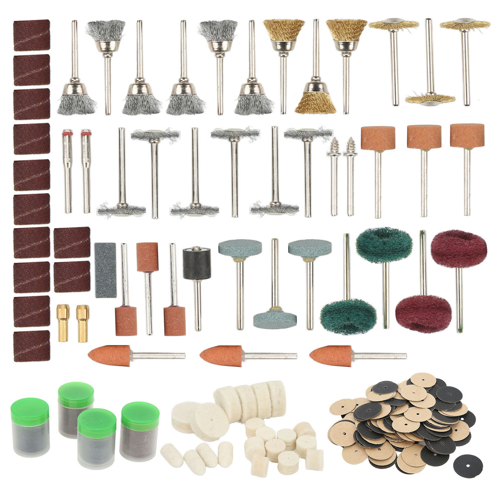 Set Aus 347 Teilen Für Rotationswerkzeuge, Mehrzweck-schleifscheiben, Trennscheiben, Polier-, Schleif-, Reinigungs-, Entgratungs-, 3-mm-spannfutter, Komplettset.