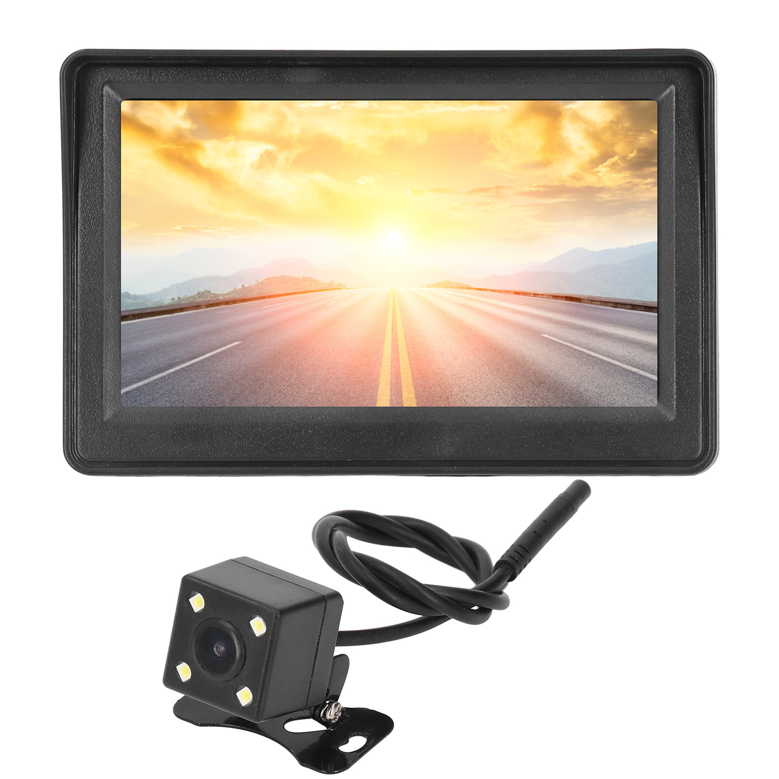 4,3-zoll-rückfahrkamera Mit Monitor, Einparkhilfe, Wasserdichte Rückfahrkamera Mit Nachtsichtfunktion, Für Wohnmobile, Anhänger, Lkws Und Pickups, 4 Led-leuchten.