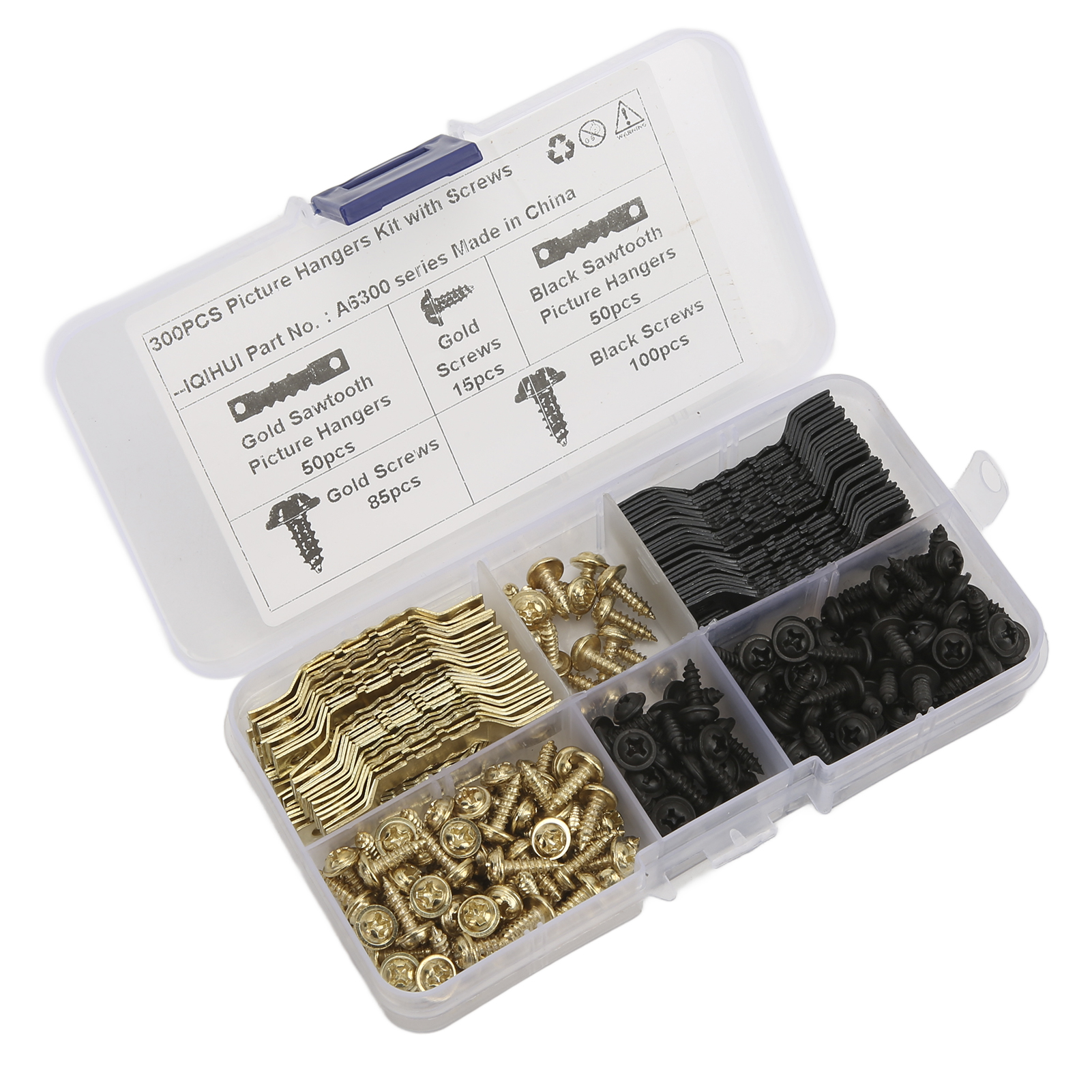 Packung Mit 100 Doppelzinkigen 4-mm-bilderhaken Inklusive 240 Schrauben, Aufhängeset Für Bilderrahmen Und Uhren, Wandmontage