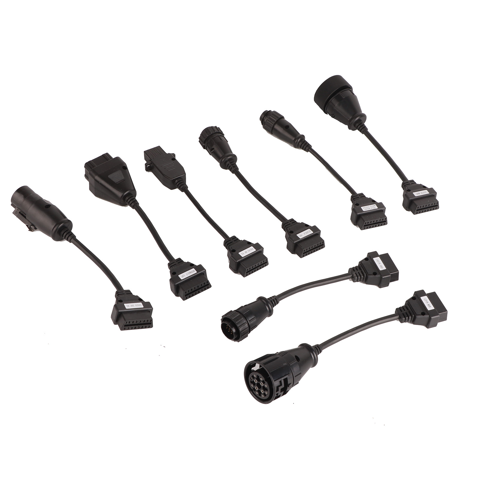 Komplettes 8-kabel-obd2-kit Für Pkw- Und Lkw-scanner, Obd-ii-anschluss, Fahrzeugdiagnose, Multifunktionskabelbaum, Professionelles Werkzeug.