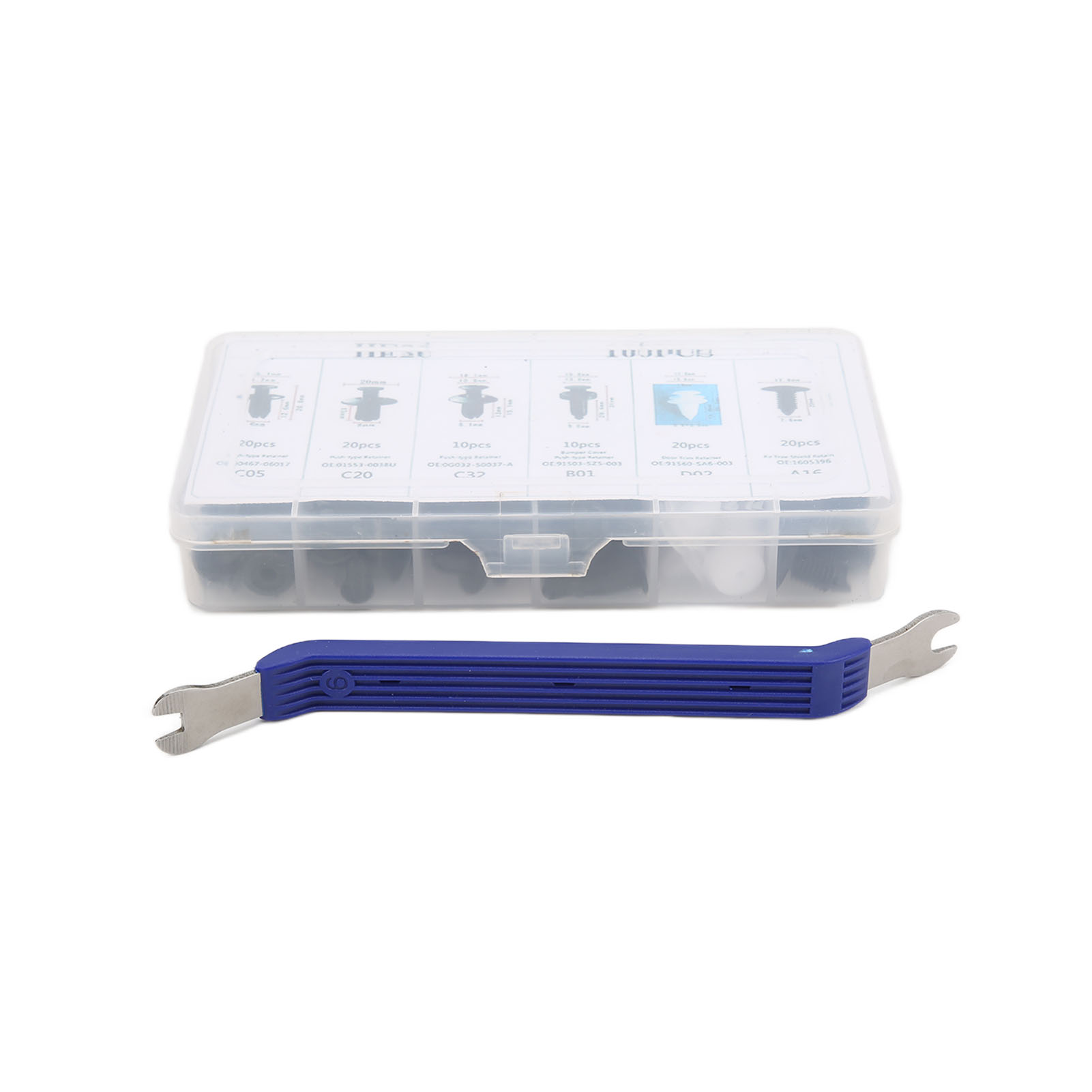 Packung Mit 100 Universellen Befestigungsnietclips Mit Schraubendreher, Für Türverkleidungen Und Karosserieteile, Sortiment An Druckknopfclips.